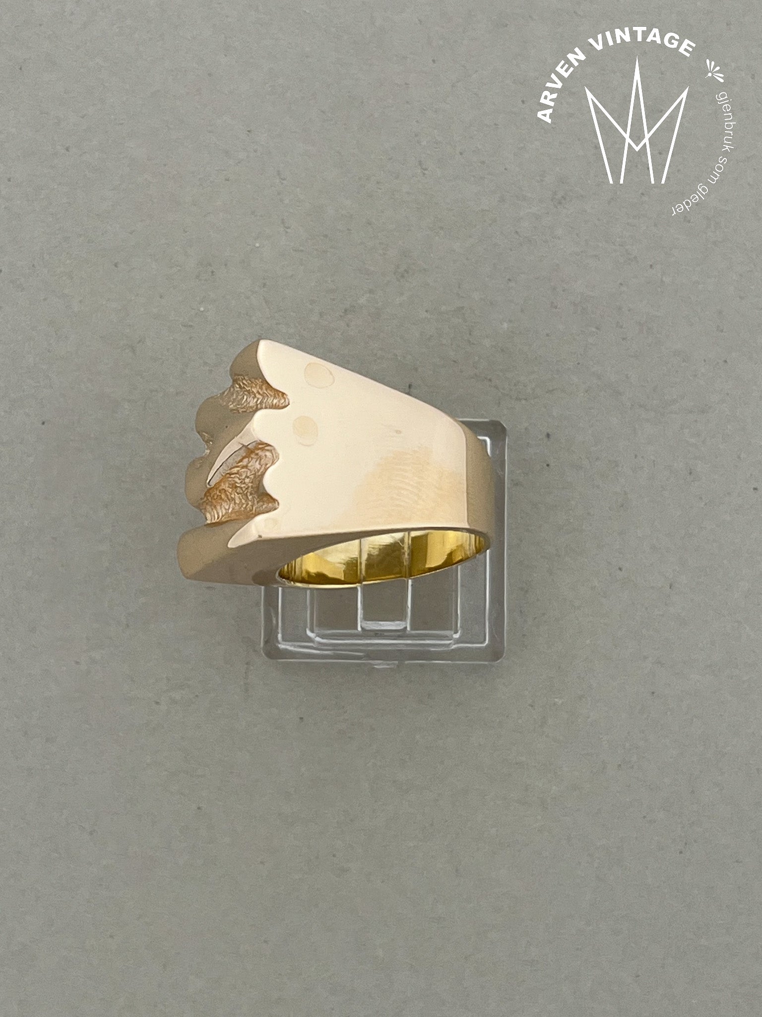 Vintage ring gult gull str 51