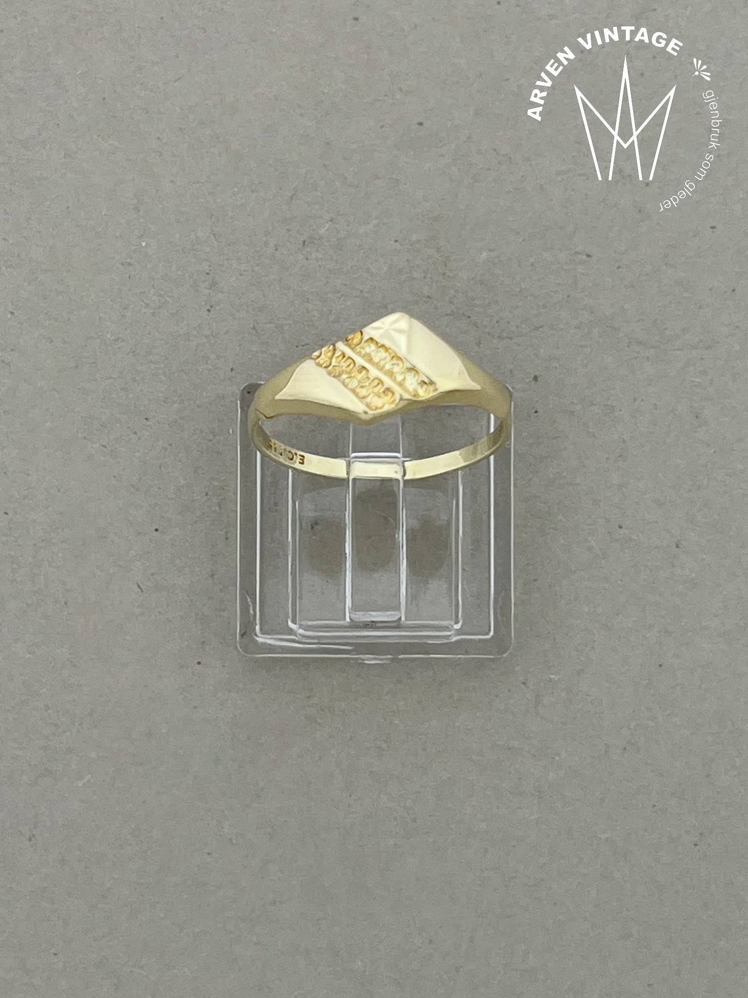 Vintage ring gult gull str 55