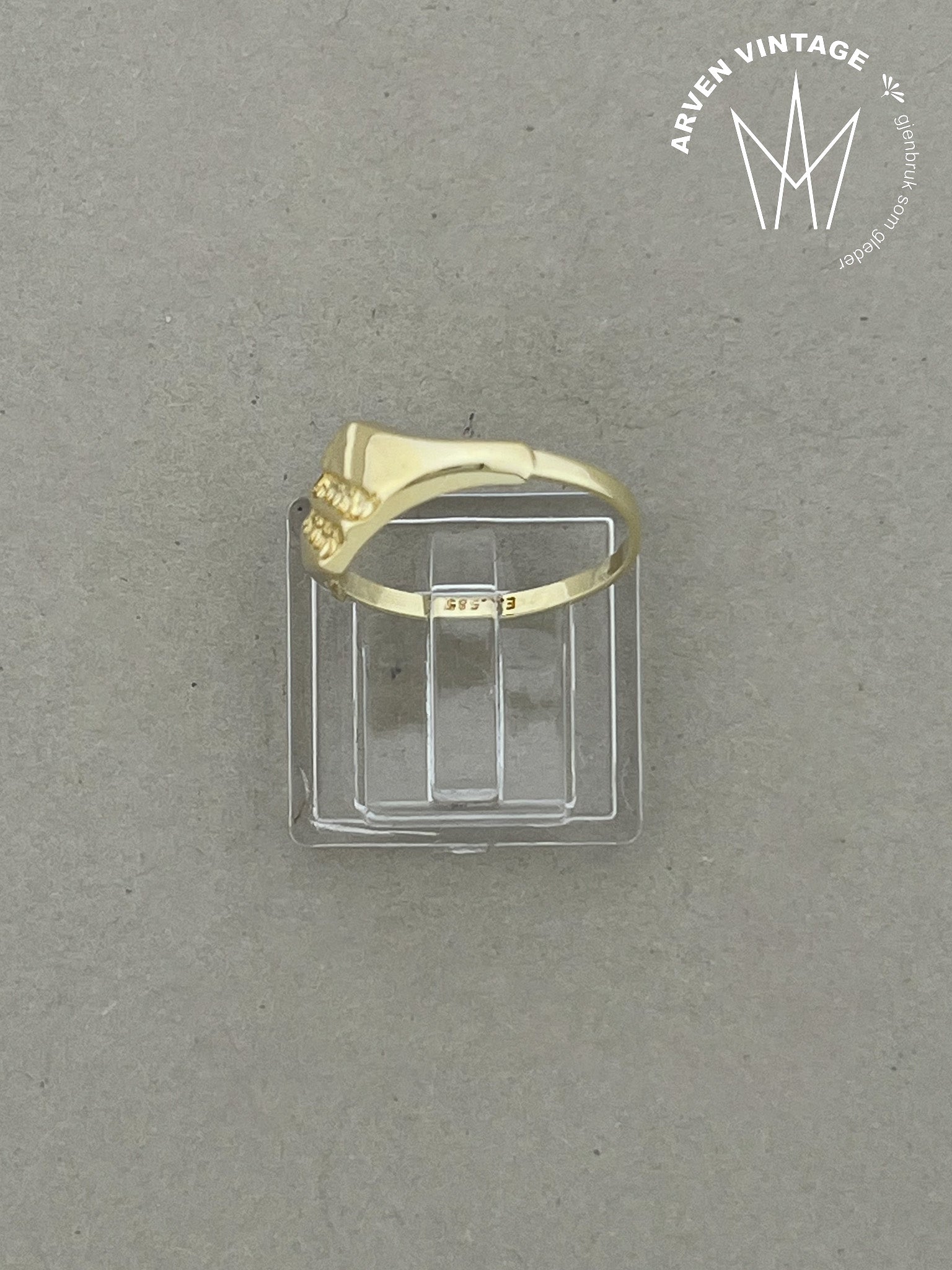 Vintage ring gult gull str 55