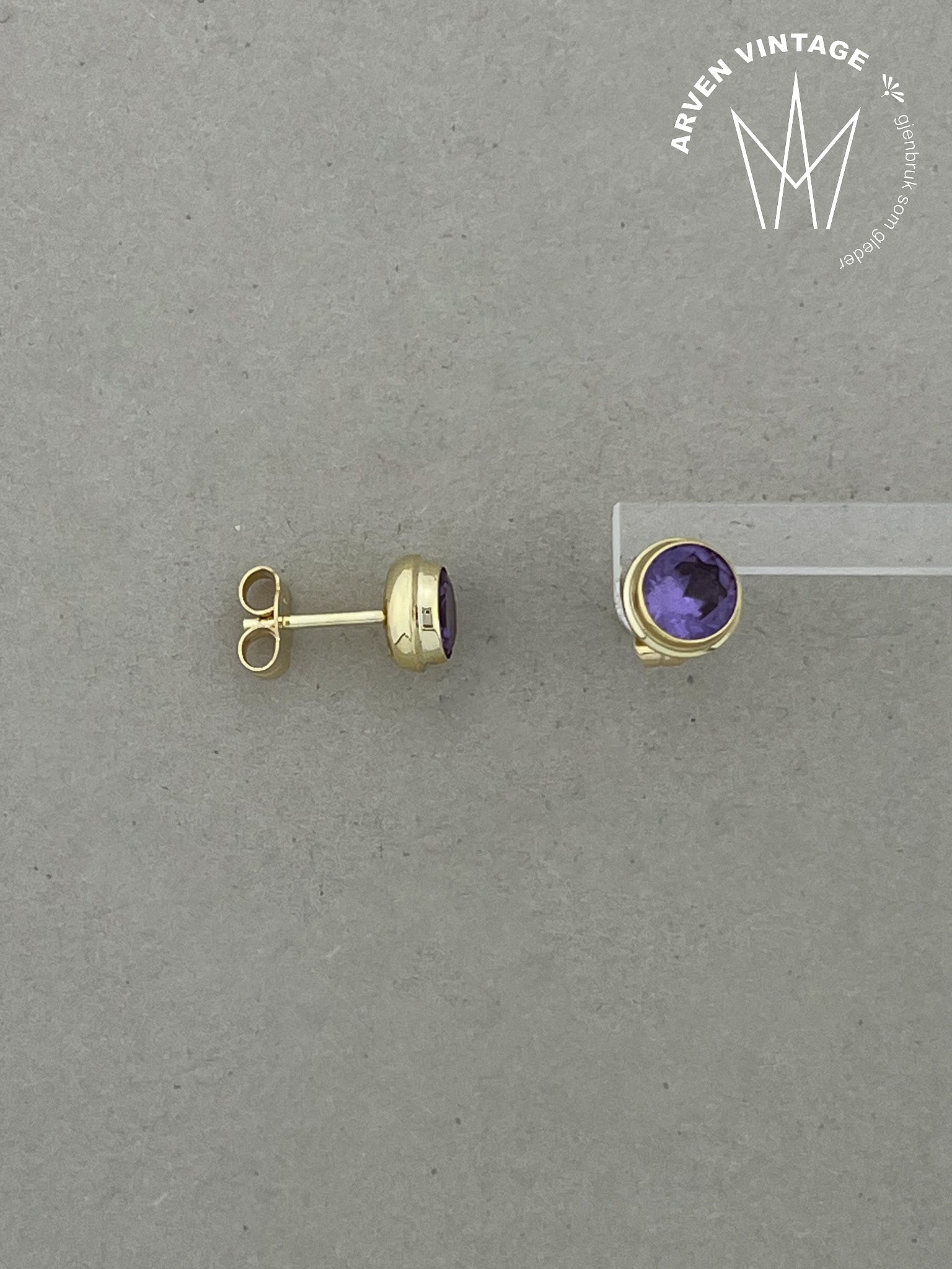 Vintage ørepynt gult gull