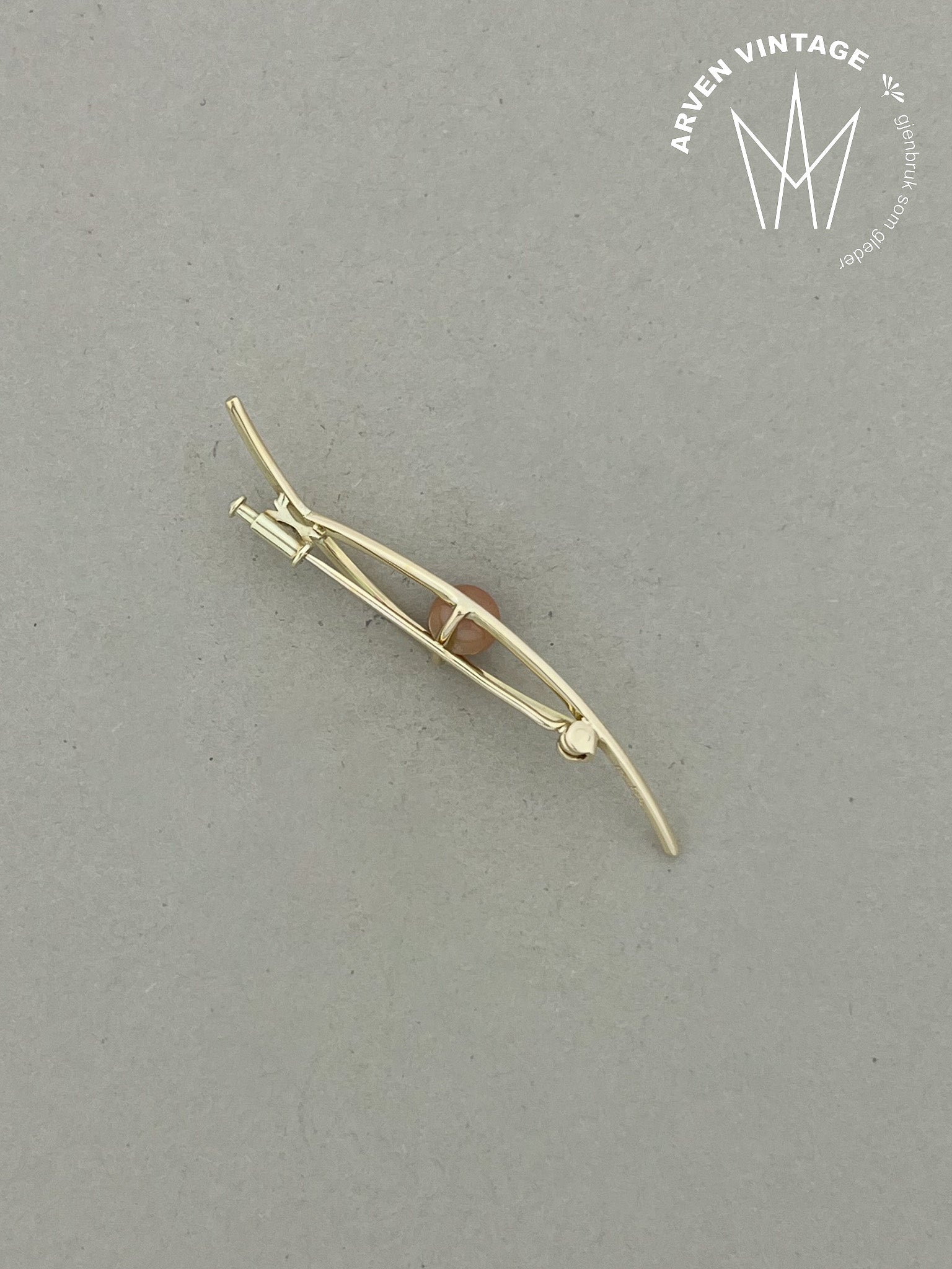 Vintage brosje gult gull