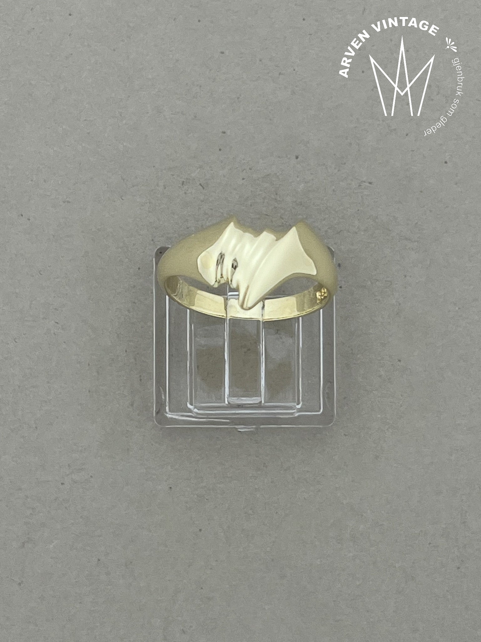 Vintage ring gult gull str 55