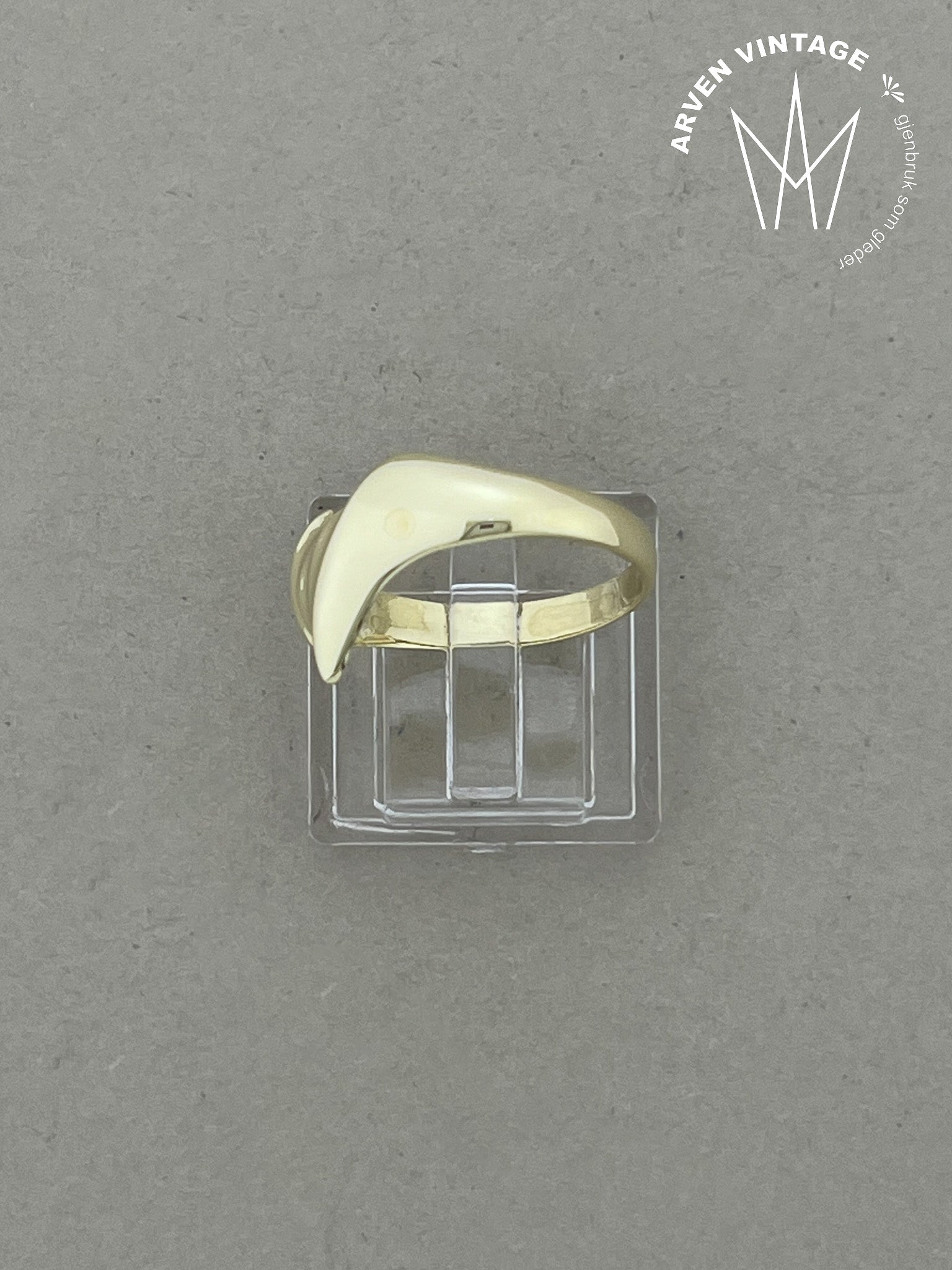 Vintage ring gult gull str 55