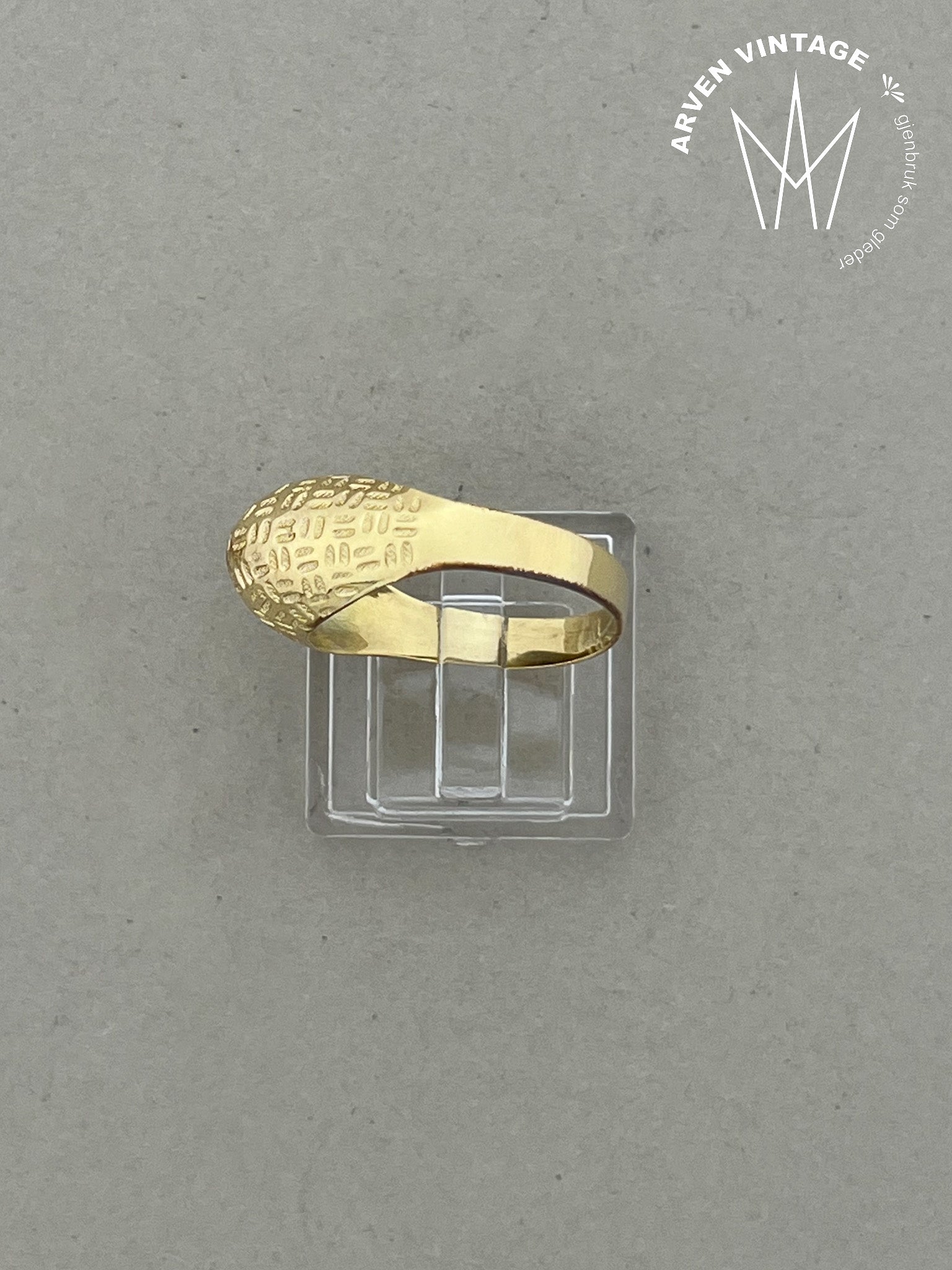 Vintage ring gult gull str 57