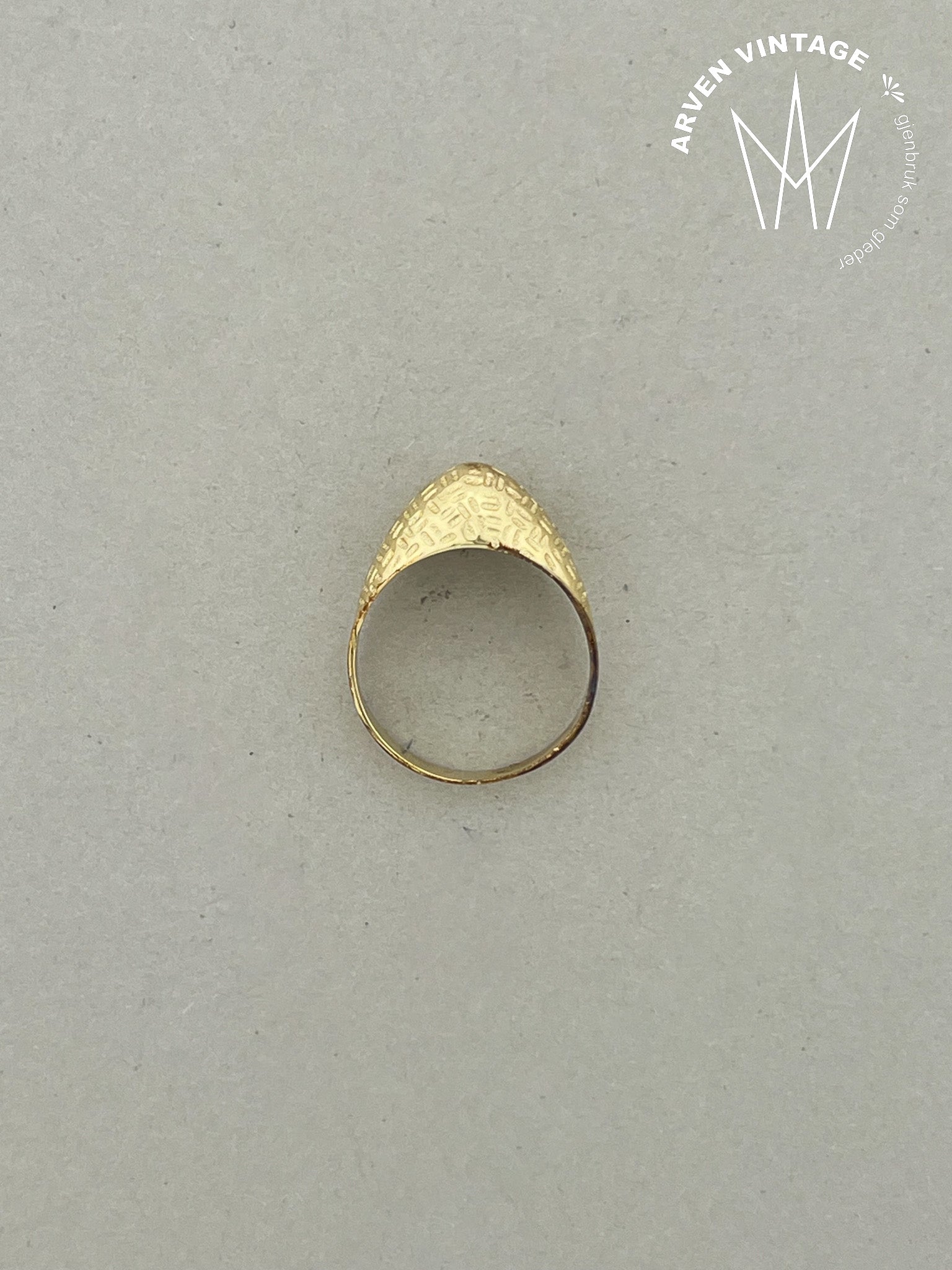 Vintage ring gult gull str 57