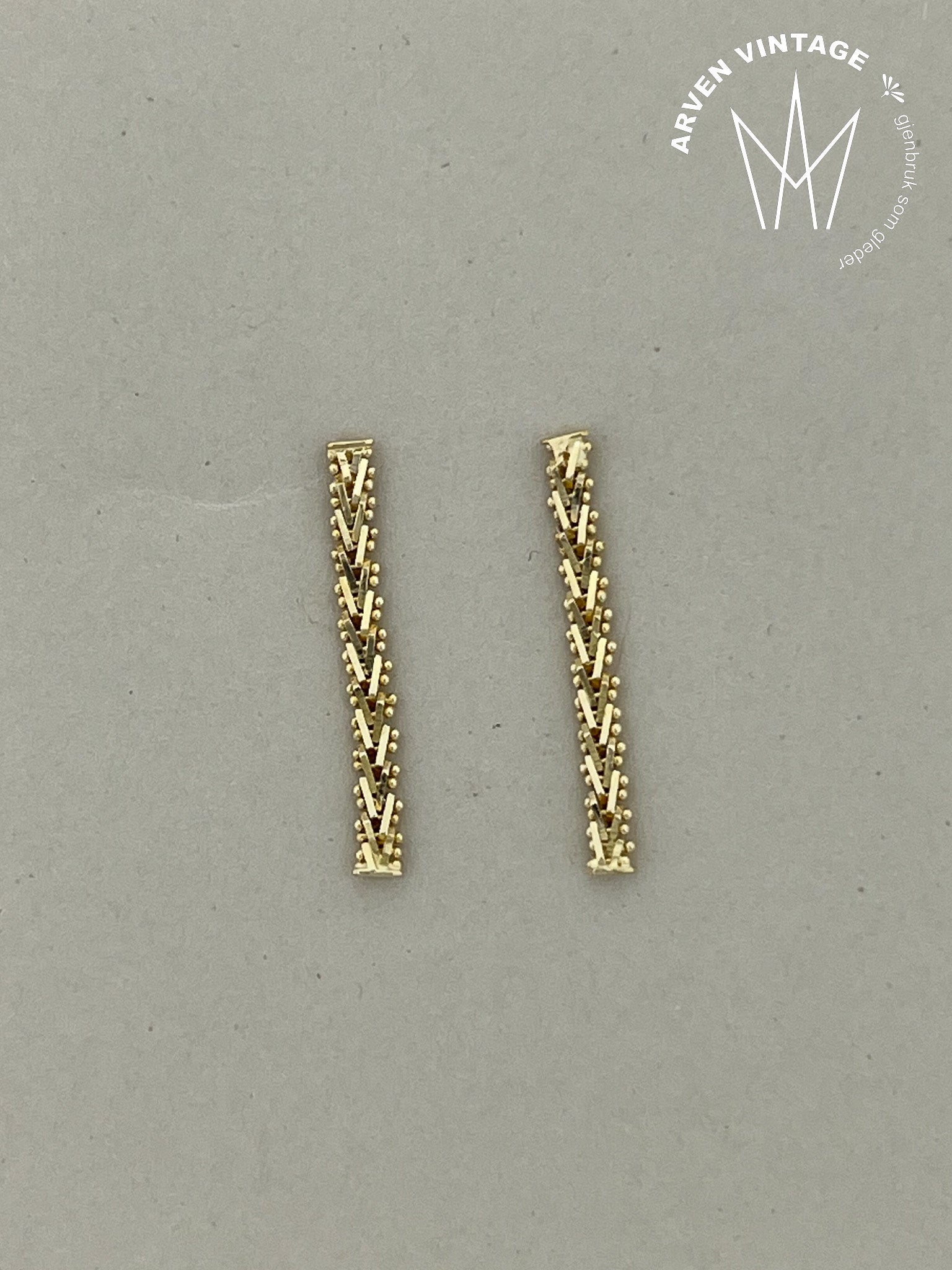 Vintage ørepynt gult gull 18K