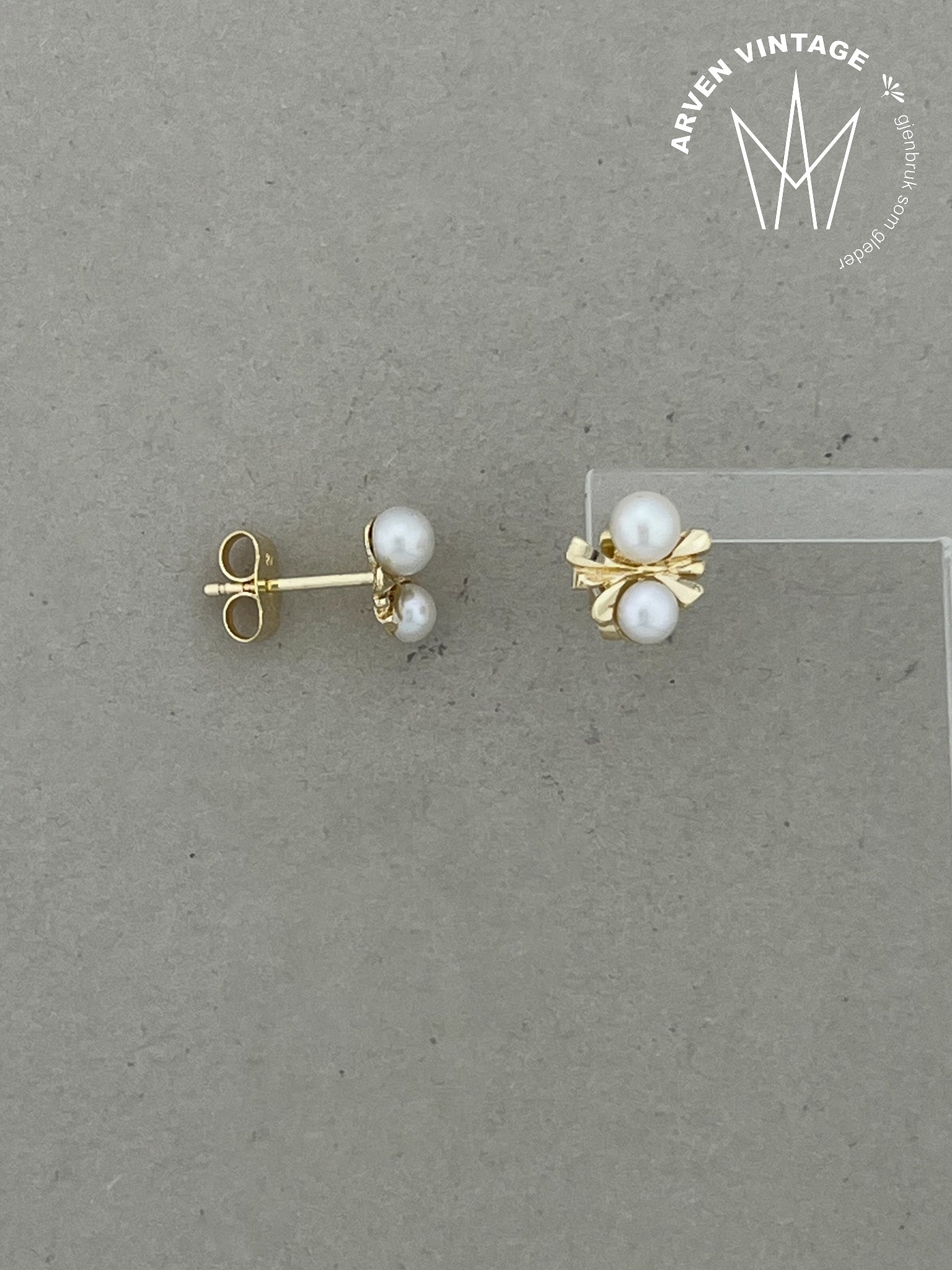 Vintage ørepynt gult gull