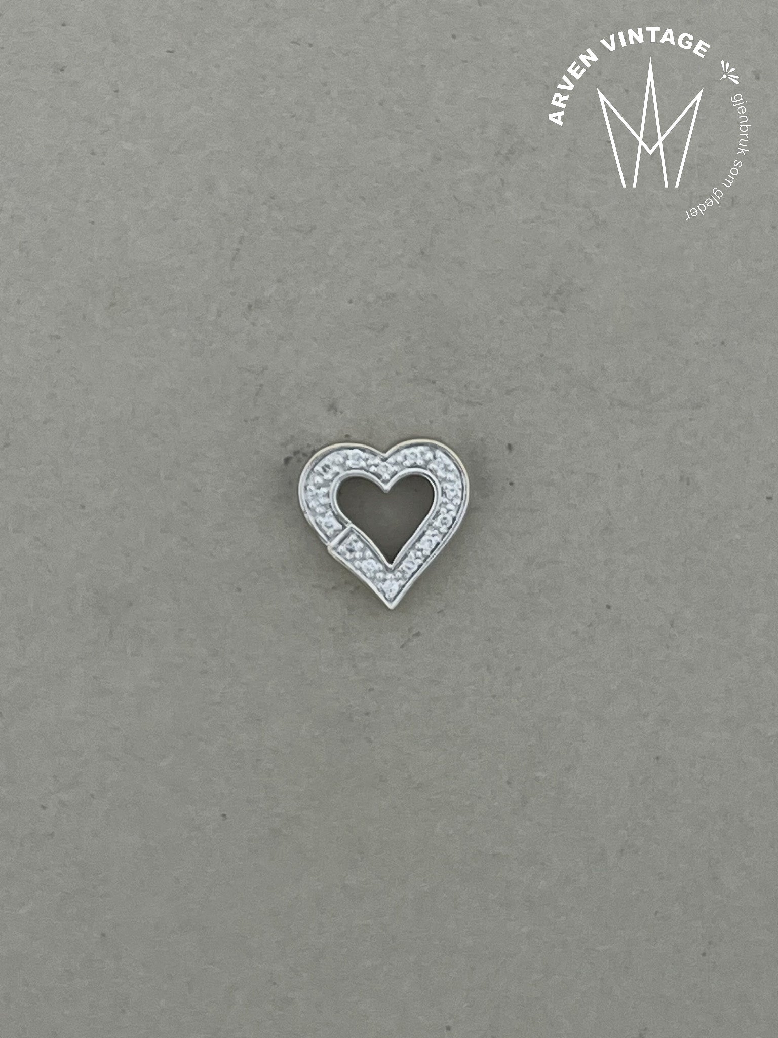 Vintage diamantanheng hvitt gull