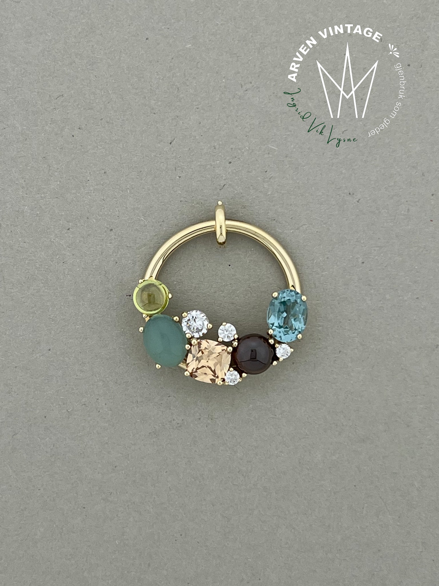 Vintage anheng gult gull