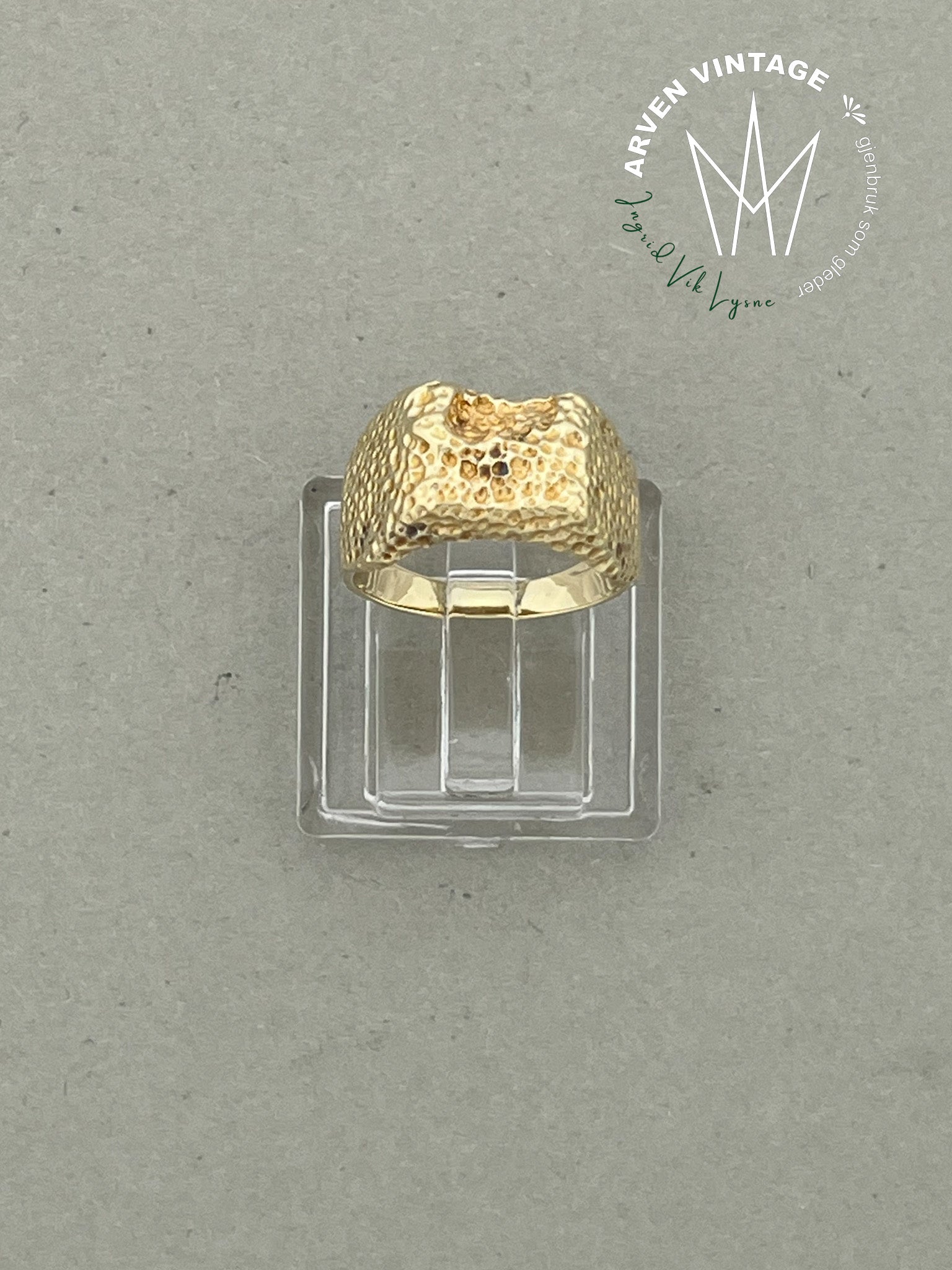 Vintage ring gult gull str 48