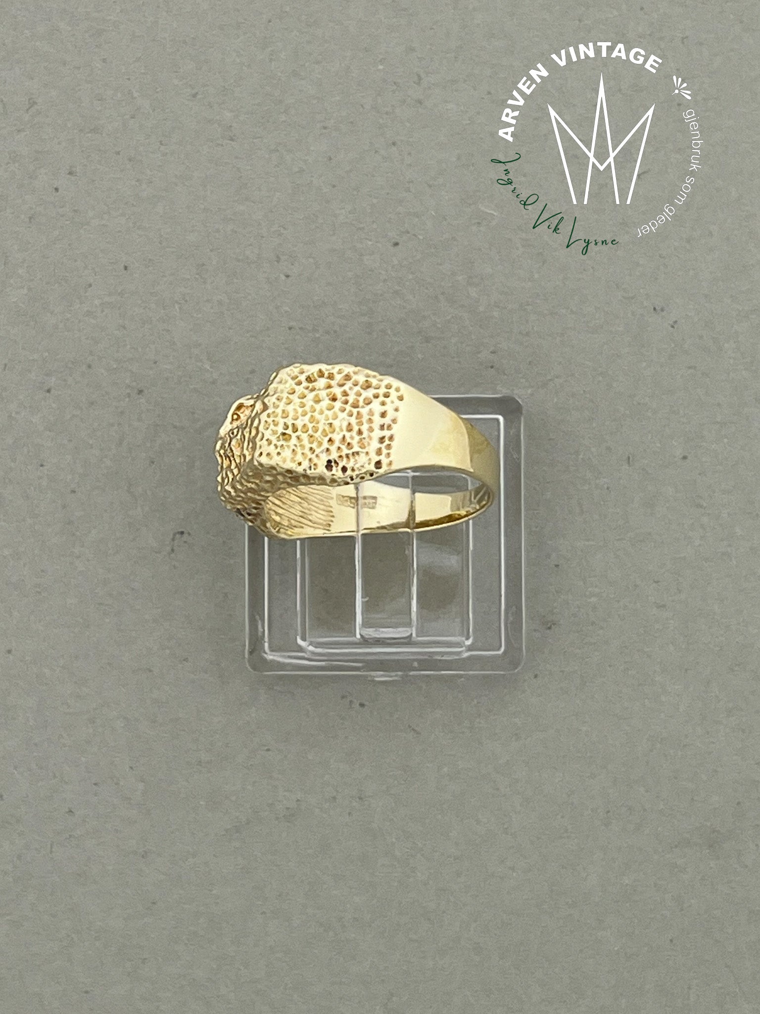 Vintage ring gult gull str 48