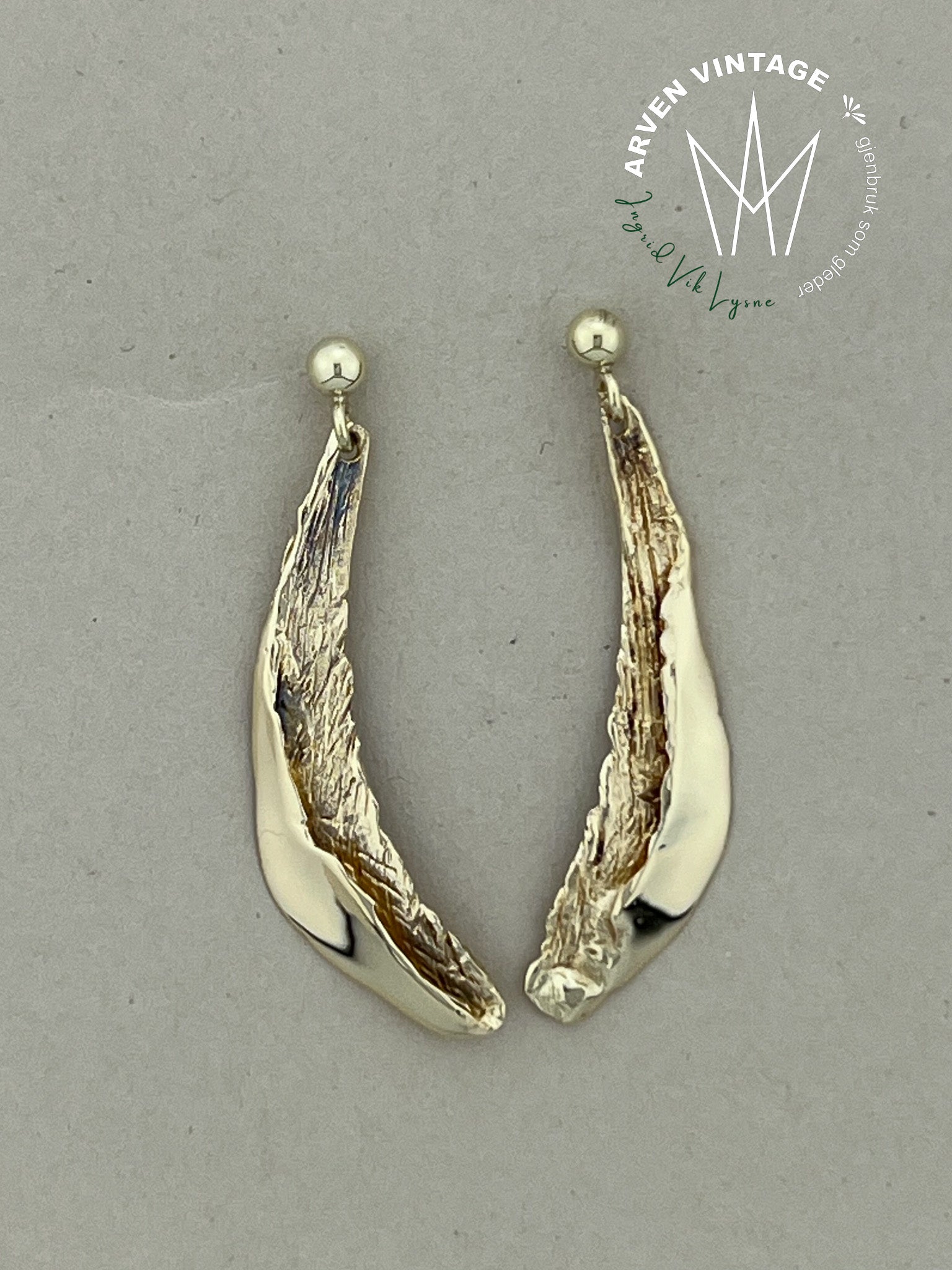 Vintage ørepynt gult gull