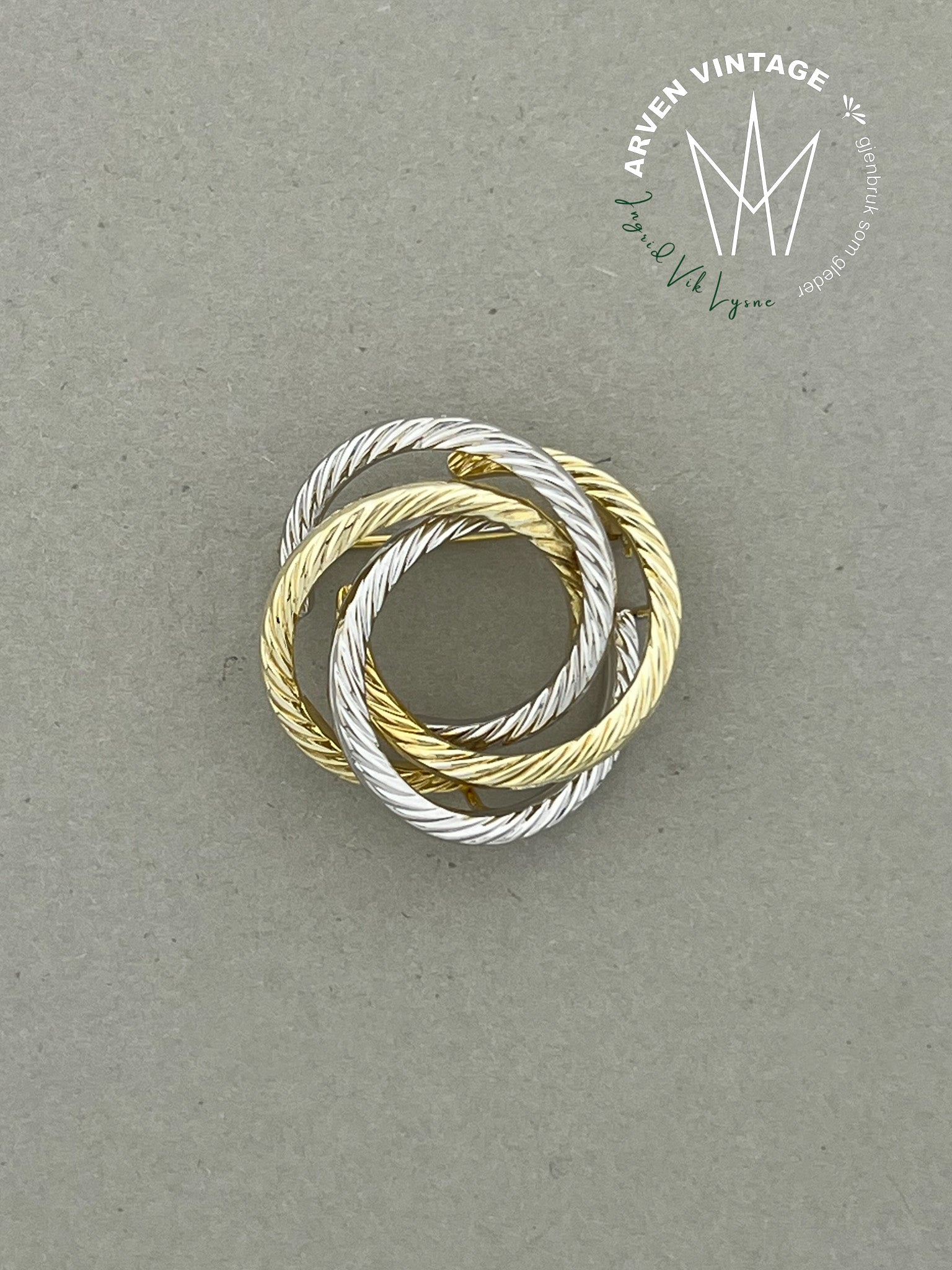 Vintage brosje gult gull