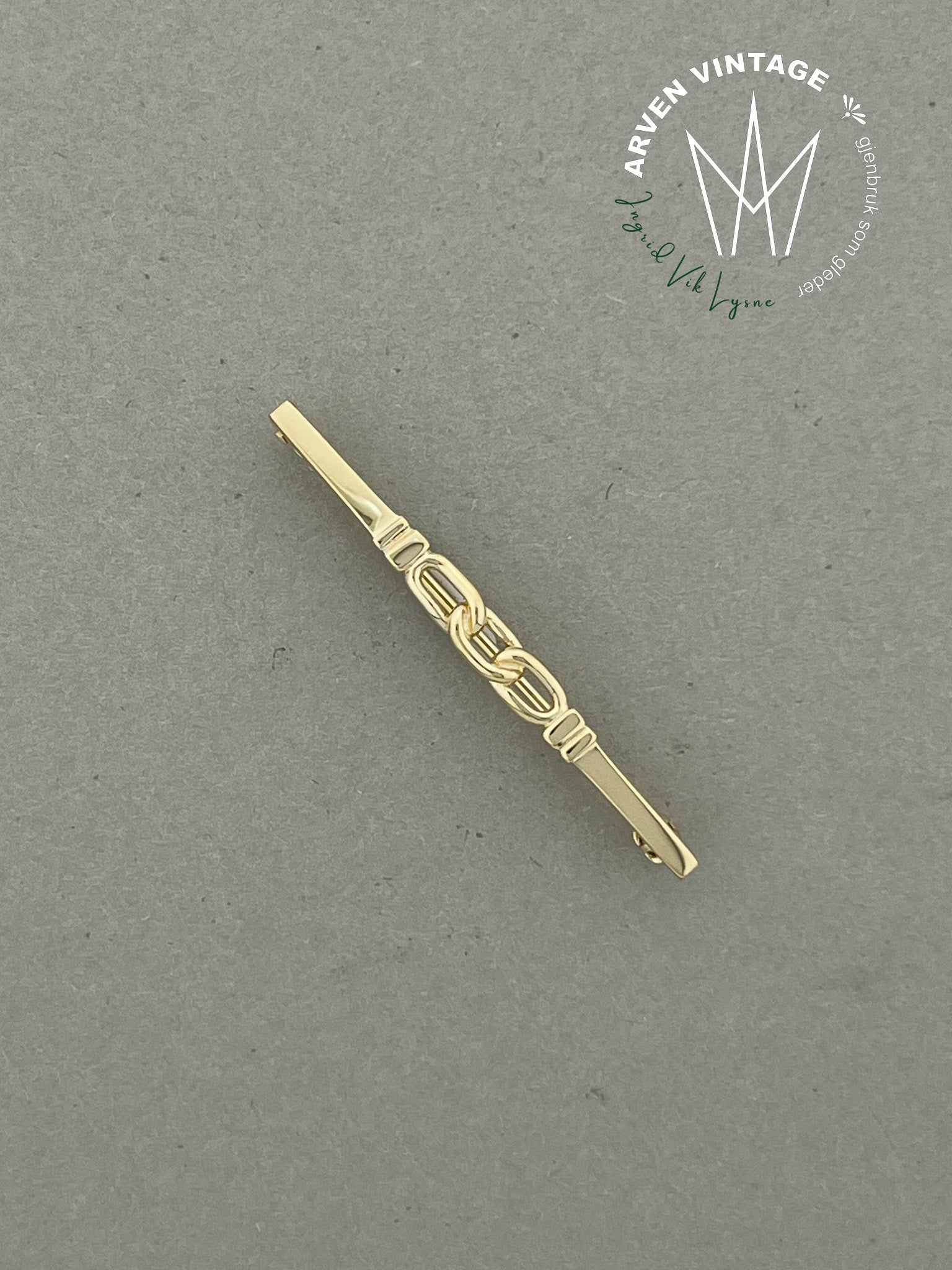 Vintage brosje gult gull