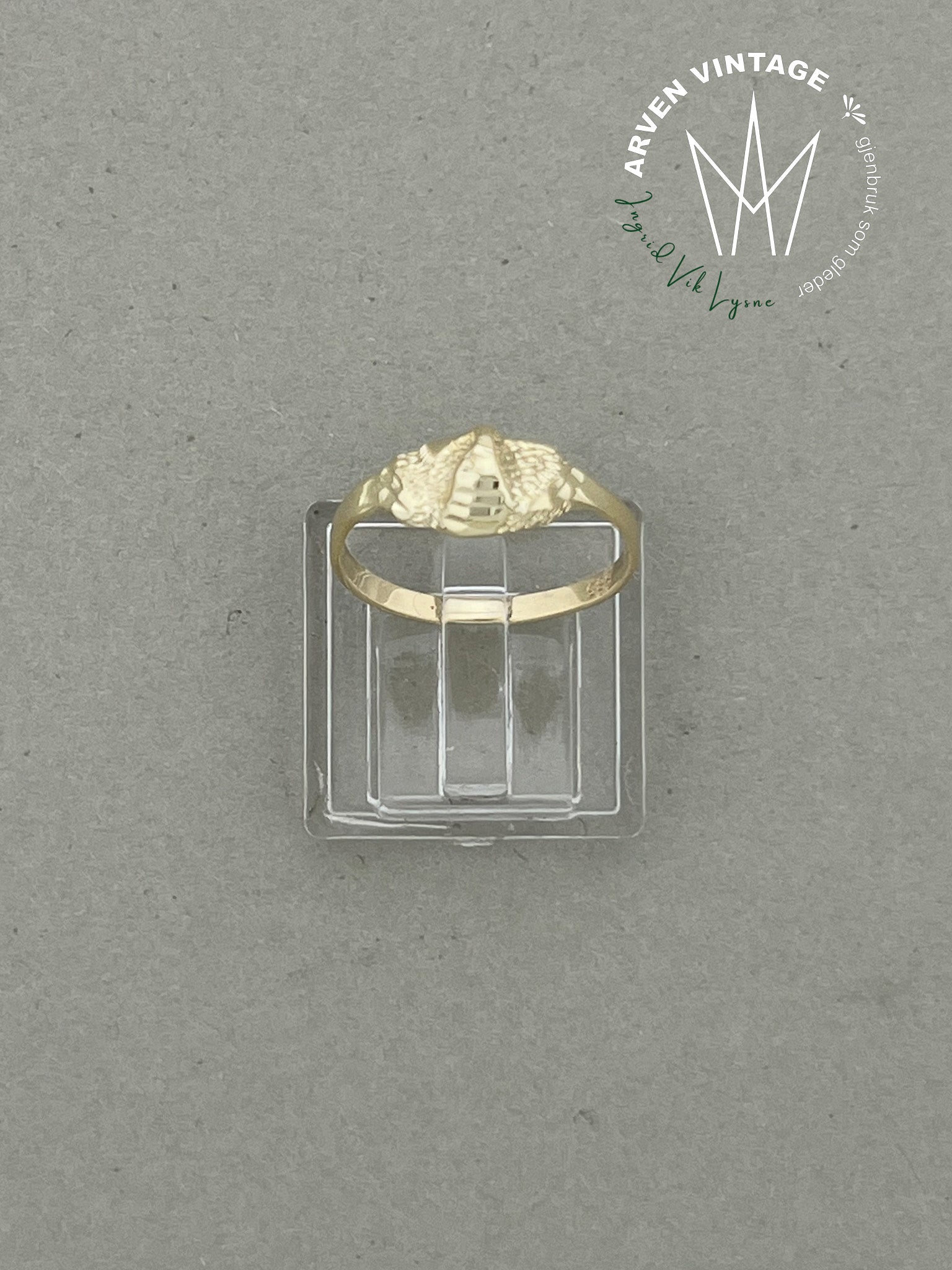 Vintage ring gult gull str 54