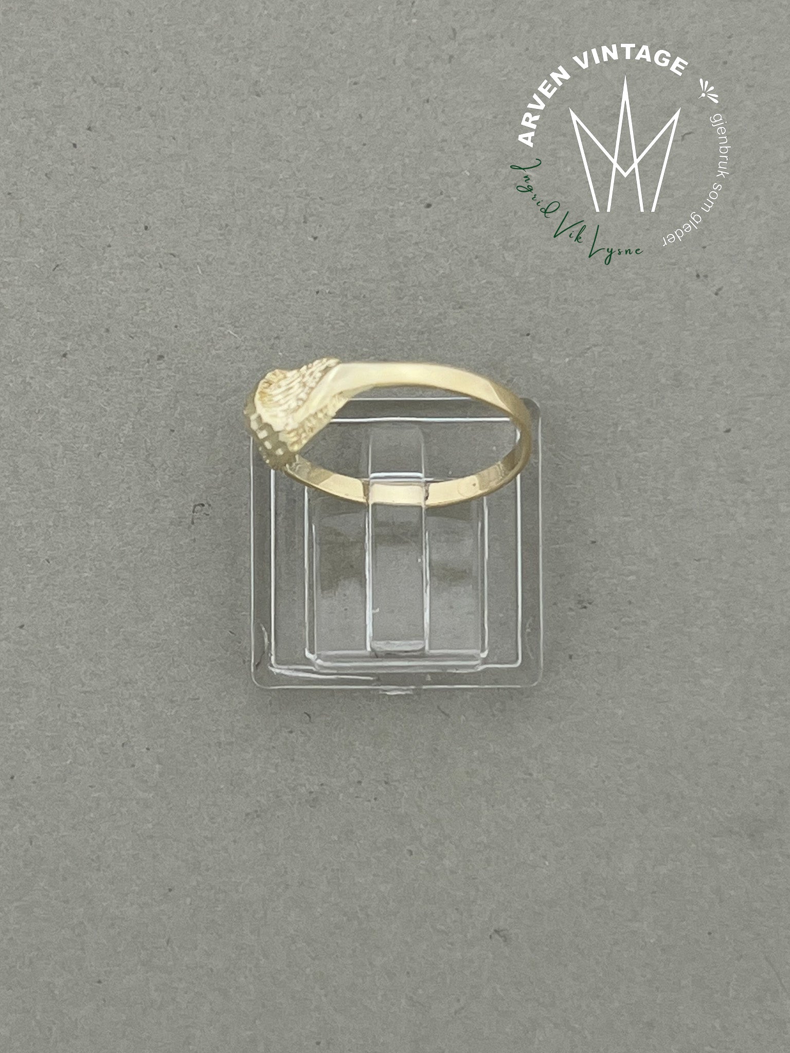 Vintage ring gult gull str 54