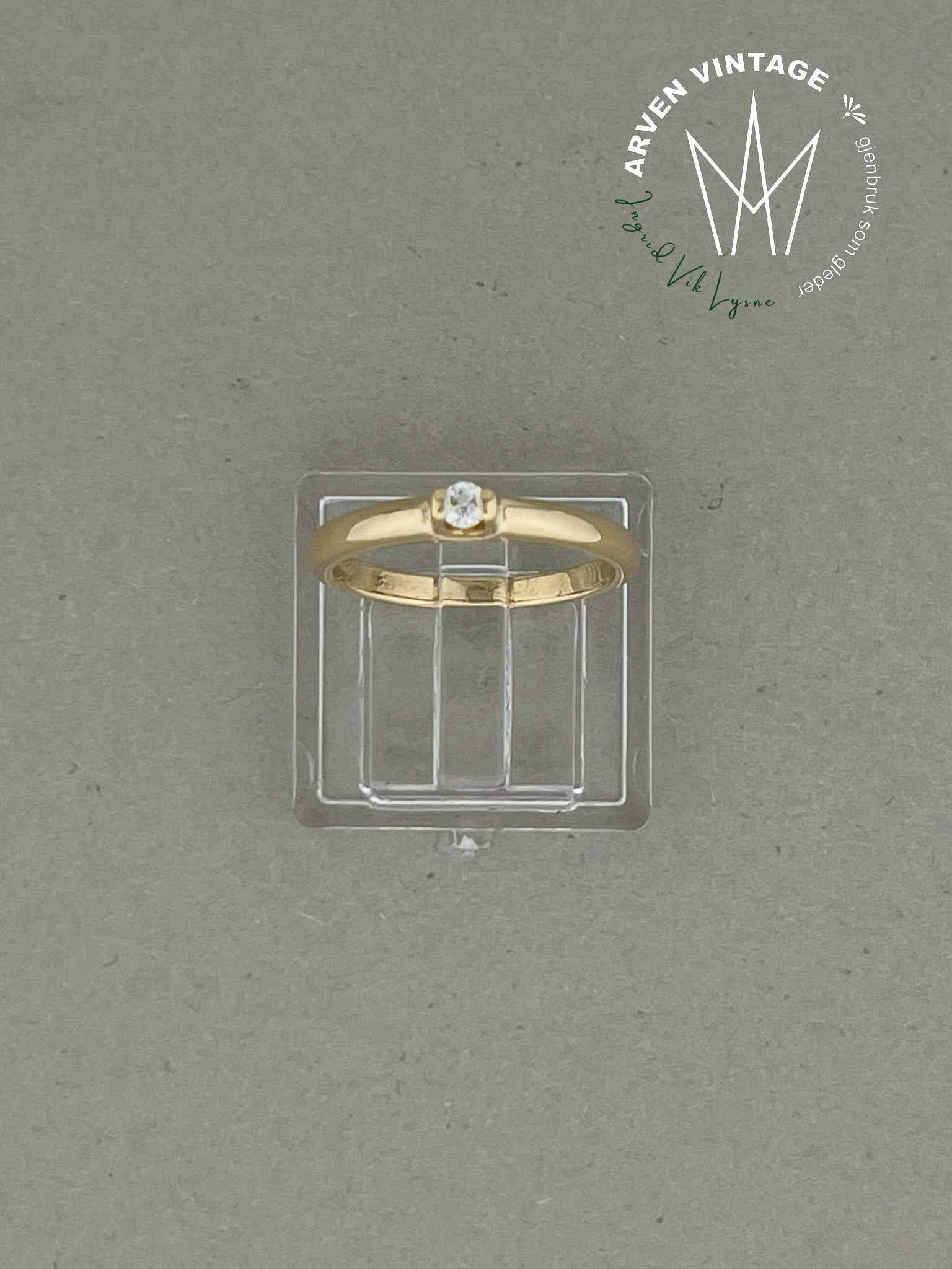 Vintage ring gult gull str 50