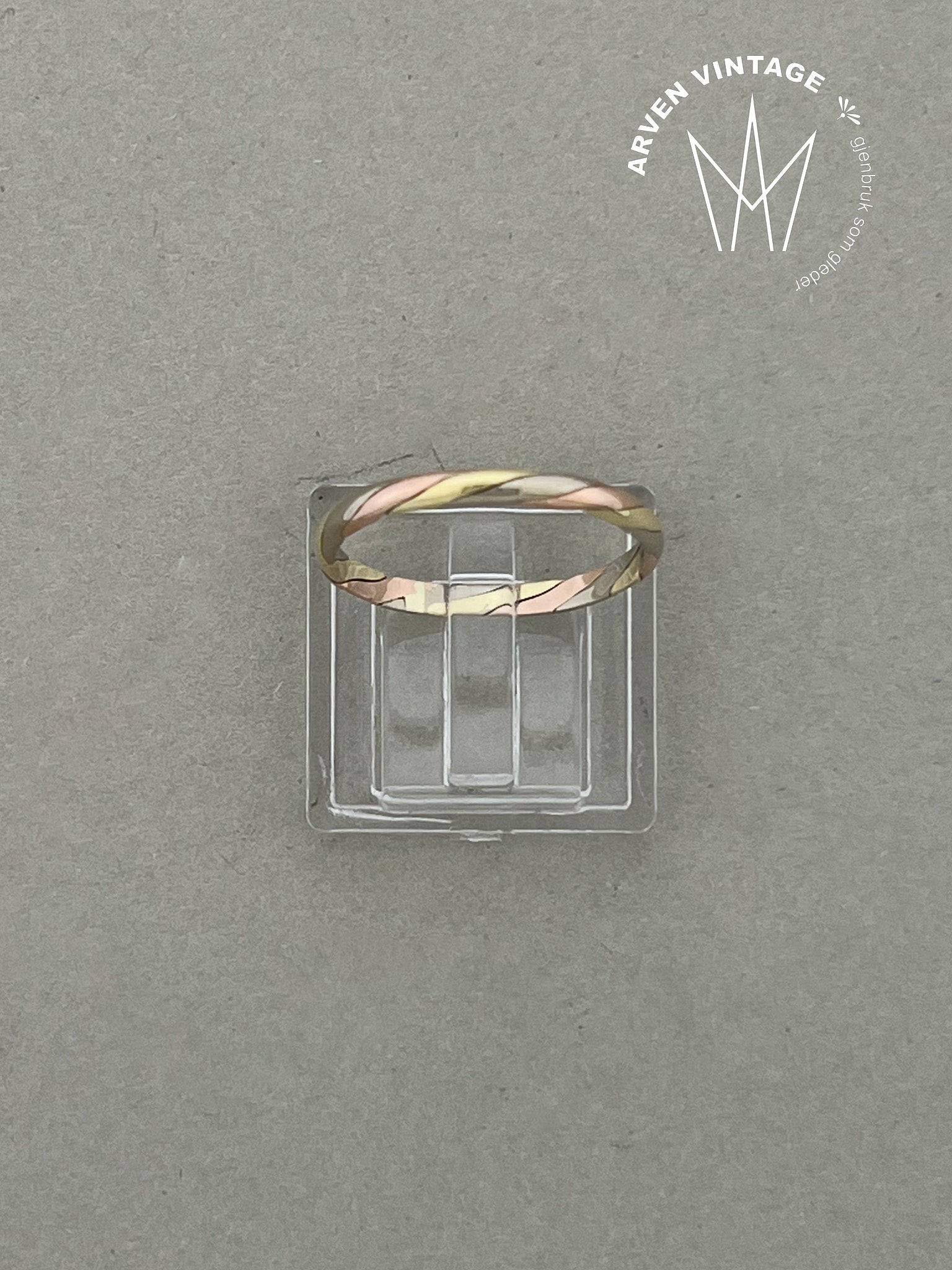 Vintage ring gult gull str 56