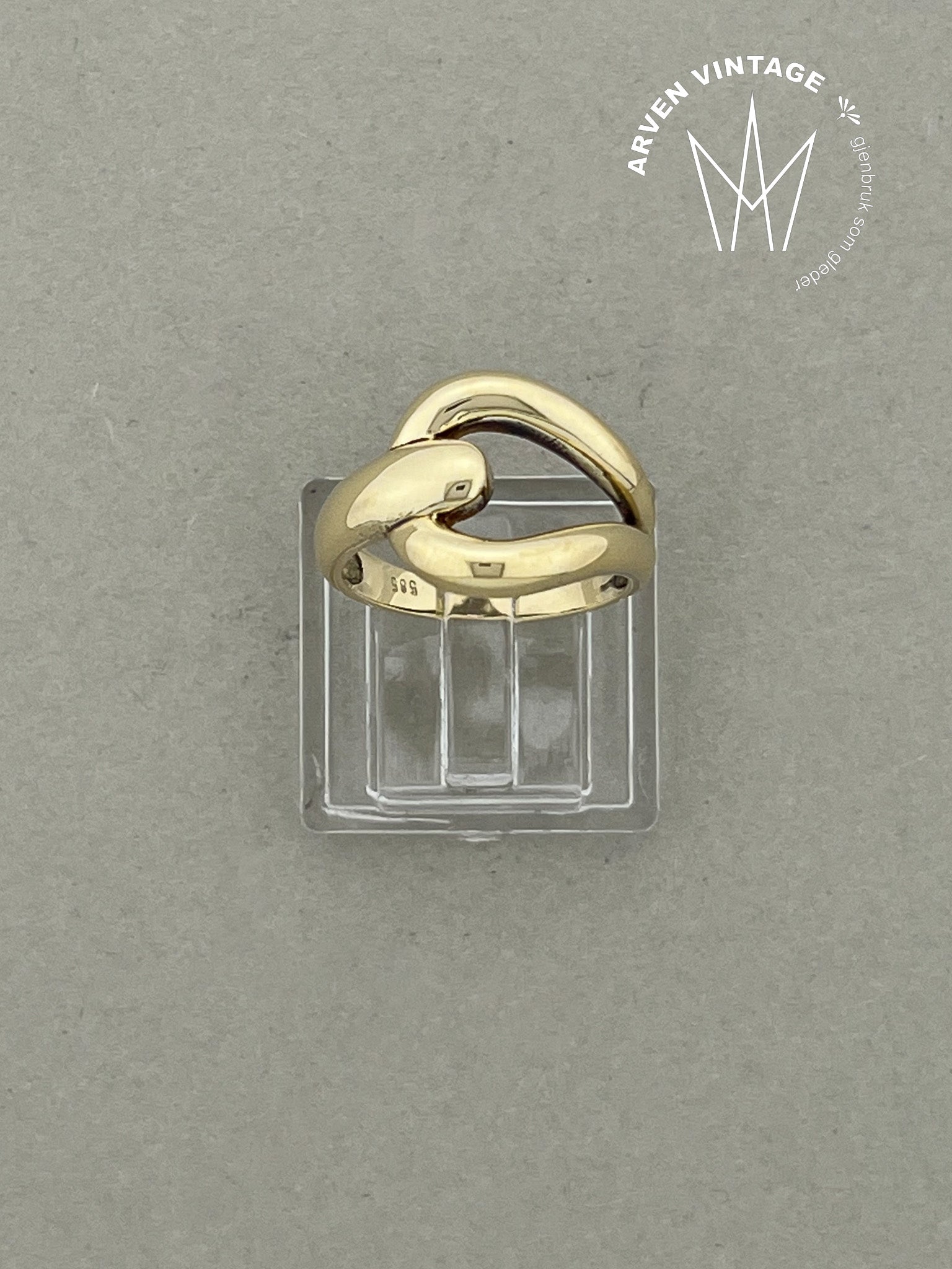 Vintage ring gult gull str 49