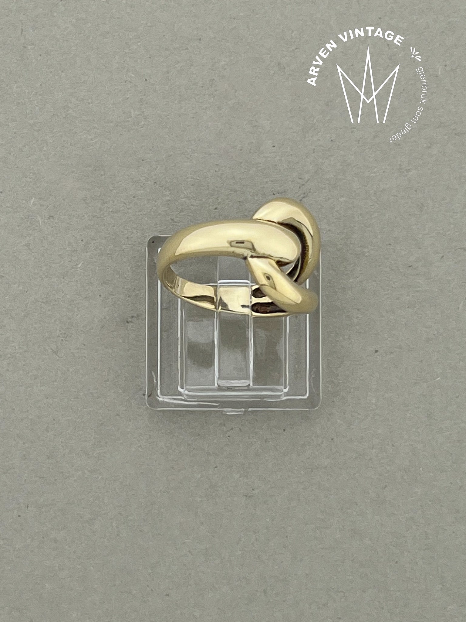 Vintage ring gult gull str 49