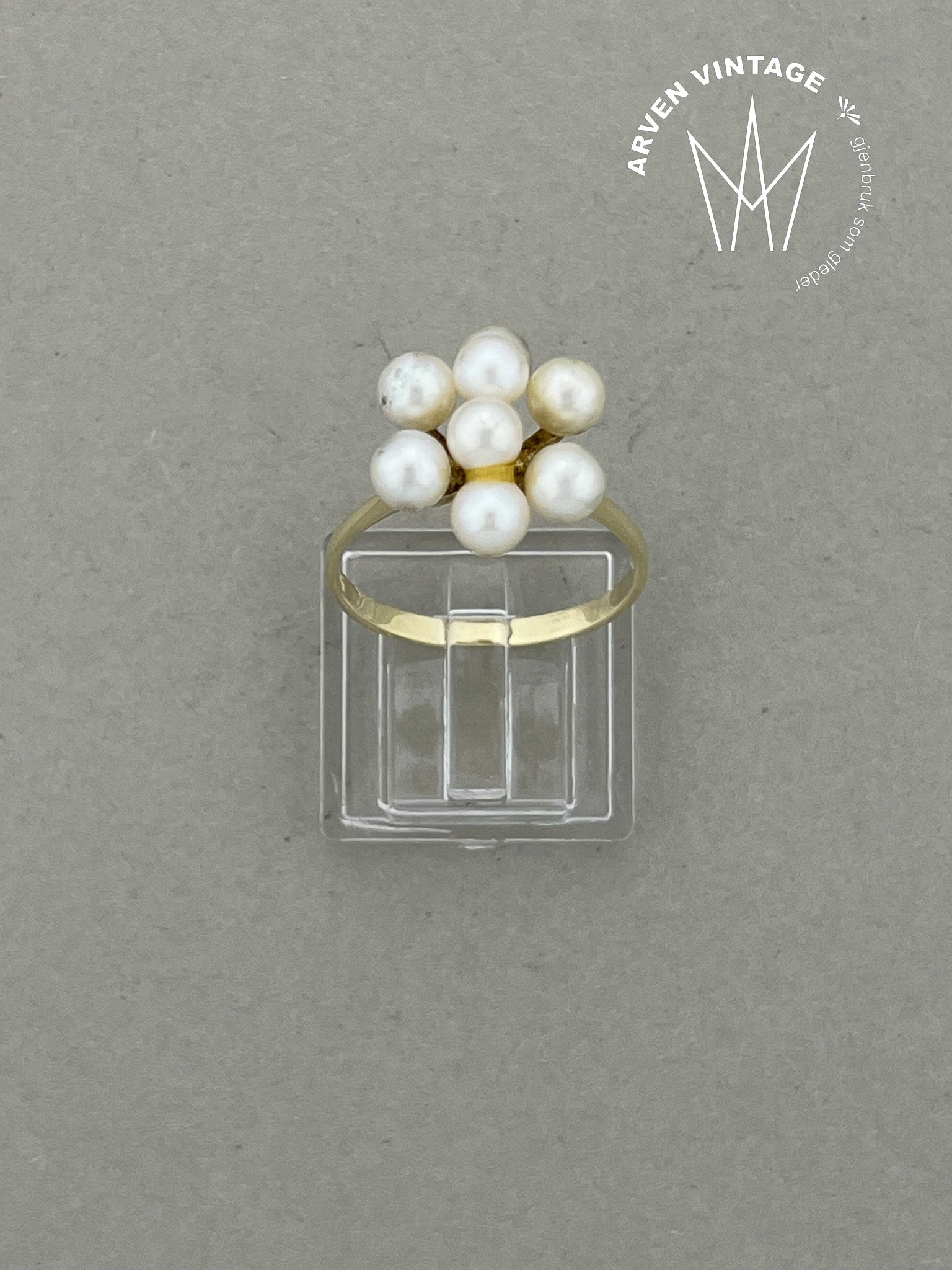 Vintage ring gult gull str 60
