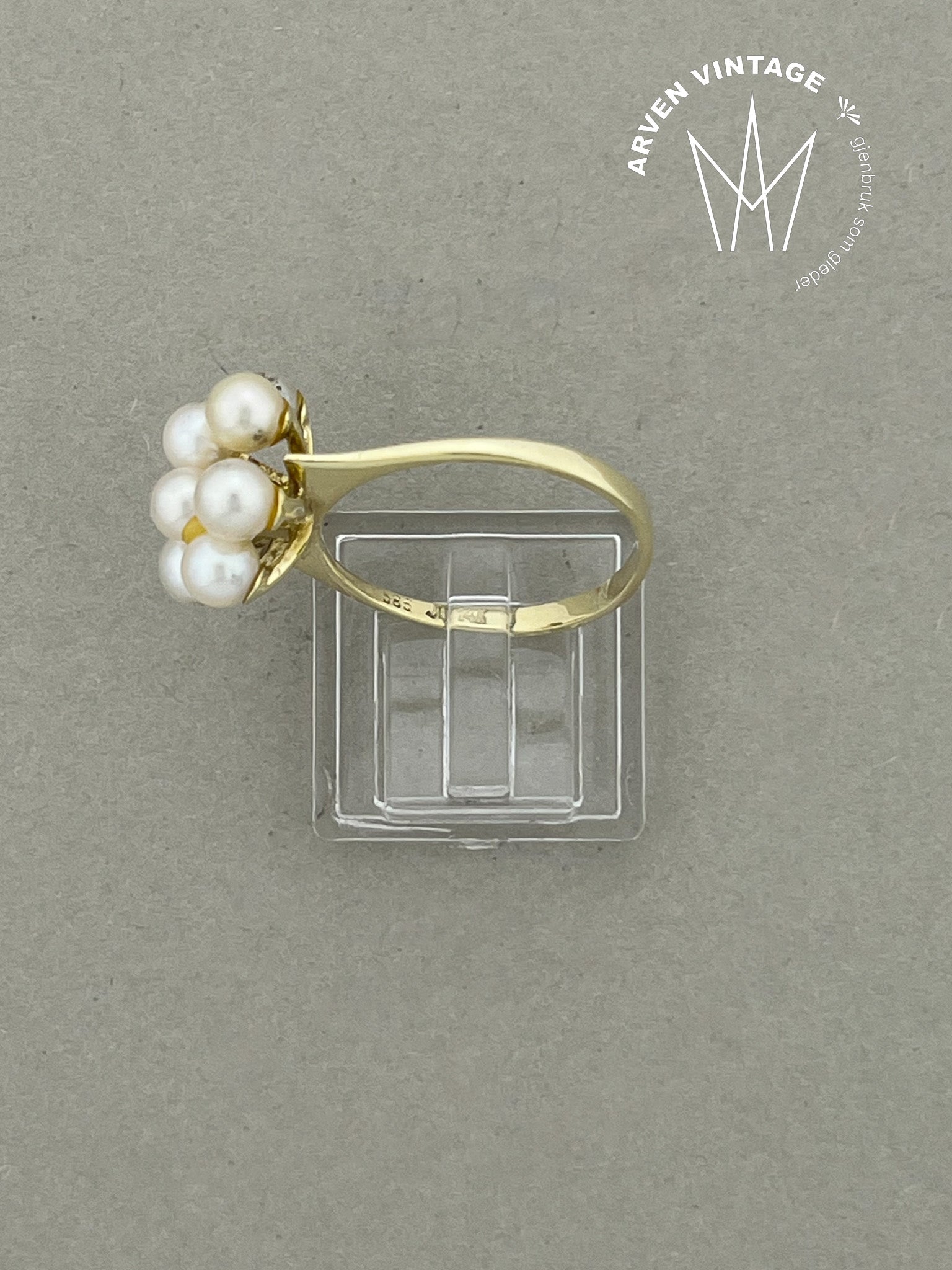 Vintage ring gult gull str 60