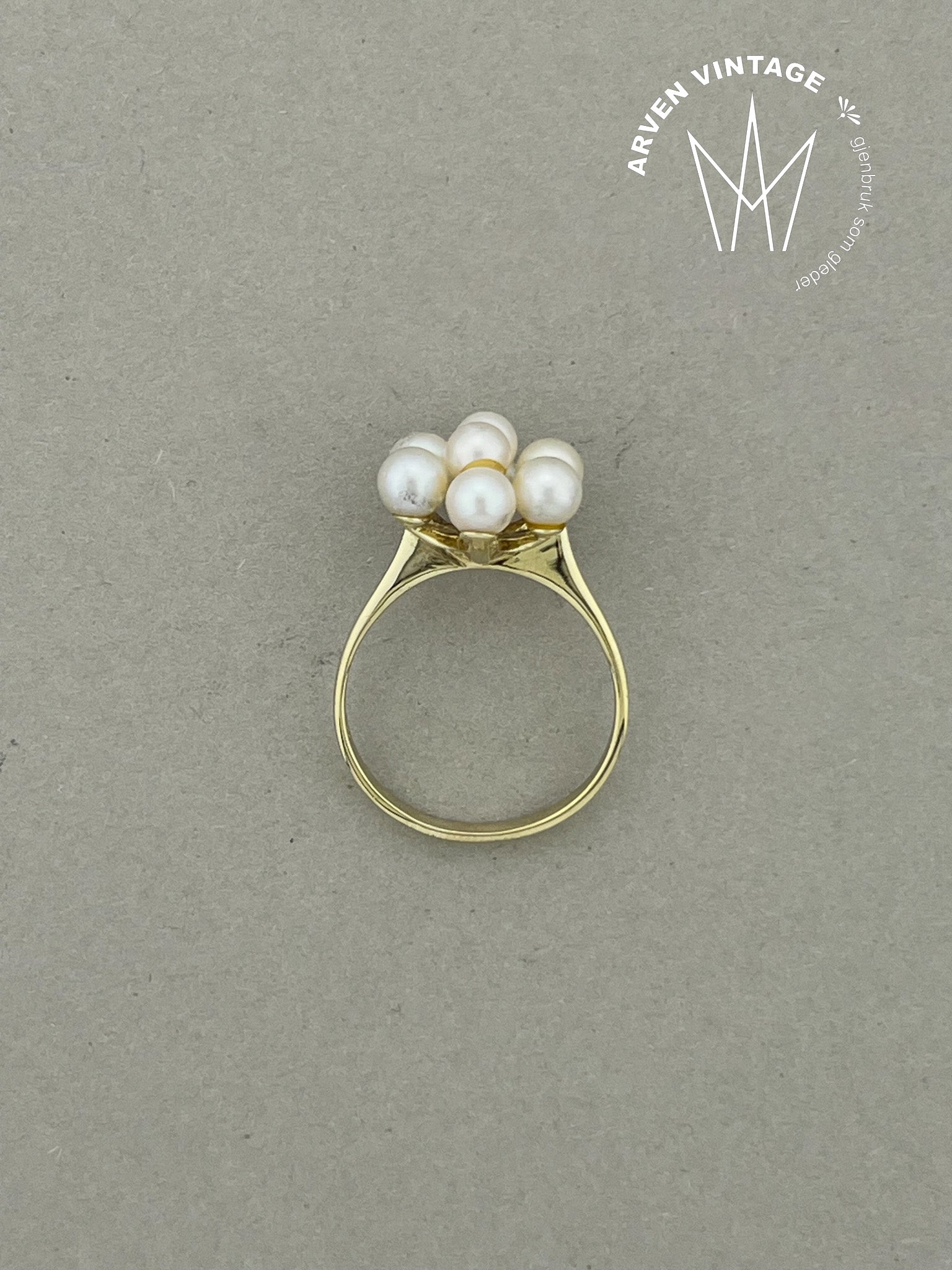 Vintage ring gult gull str 60