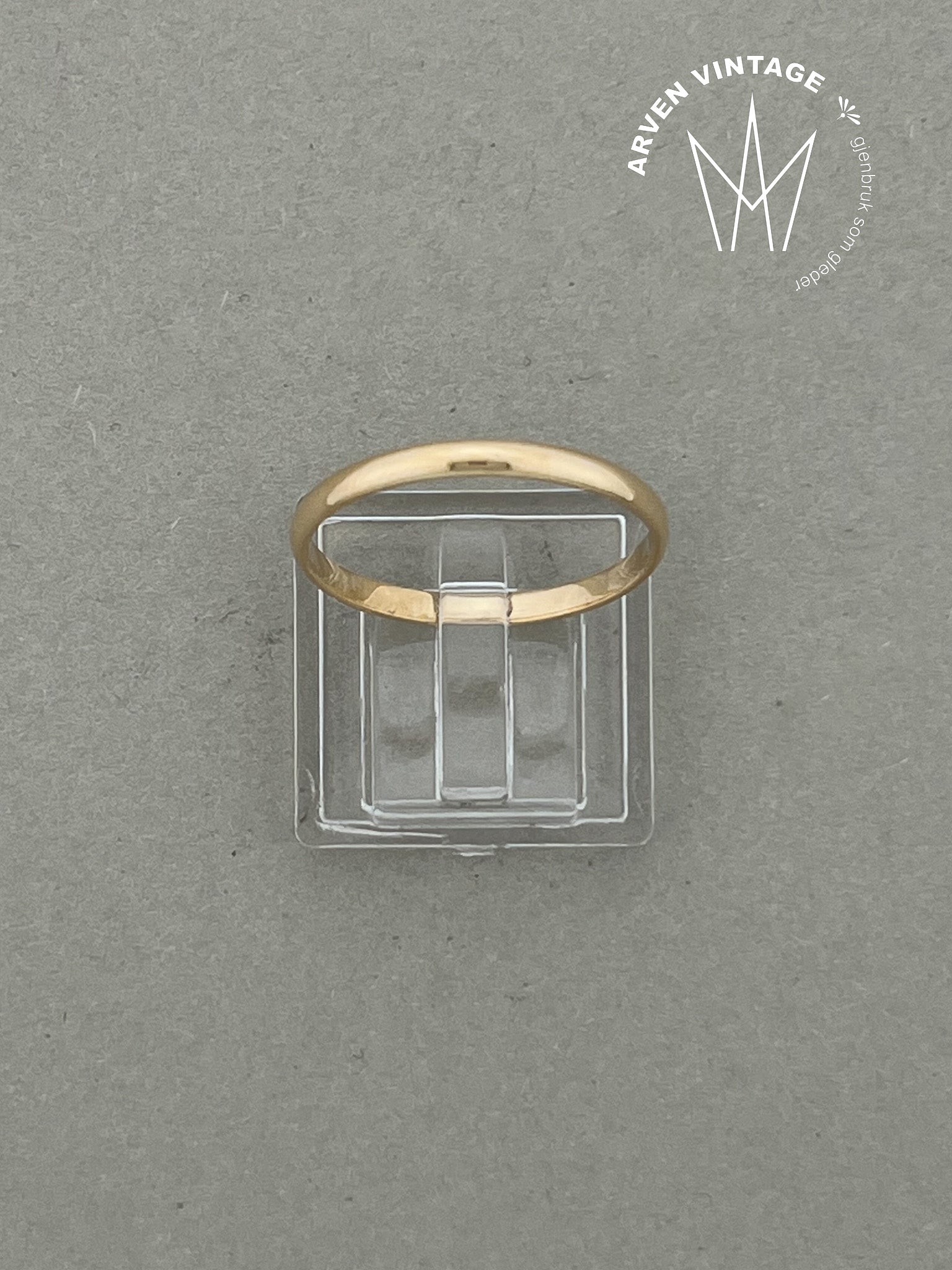 Vintage glatt ring gult gull 61