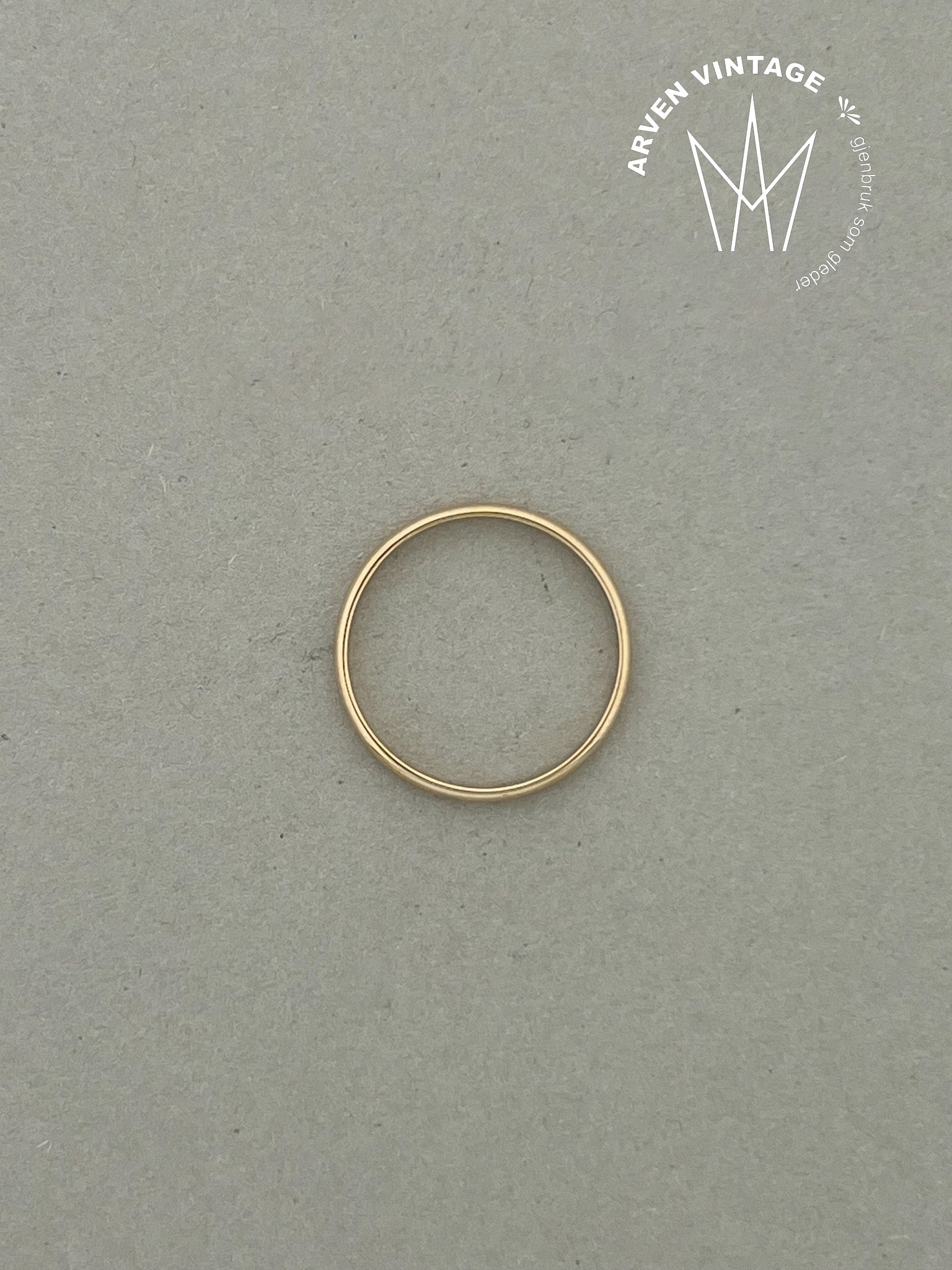 Vintage glatt ring gult gull 61