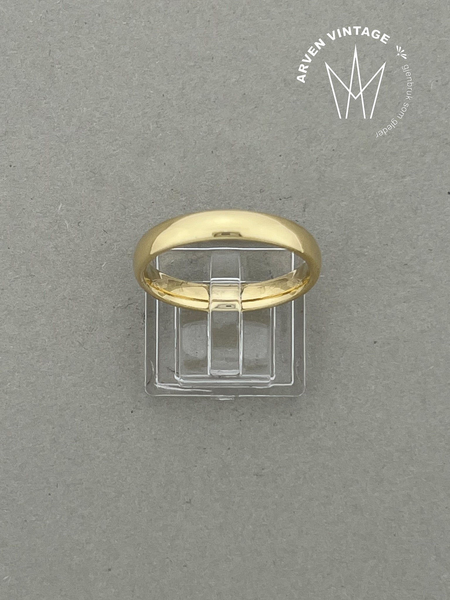 Vintage glatt ring gult gull 64