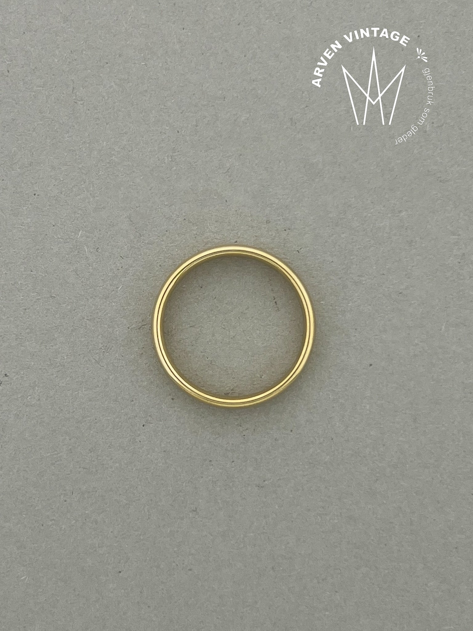 Vintage glatt ring gult gull 64