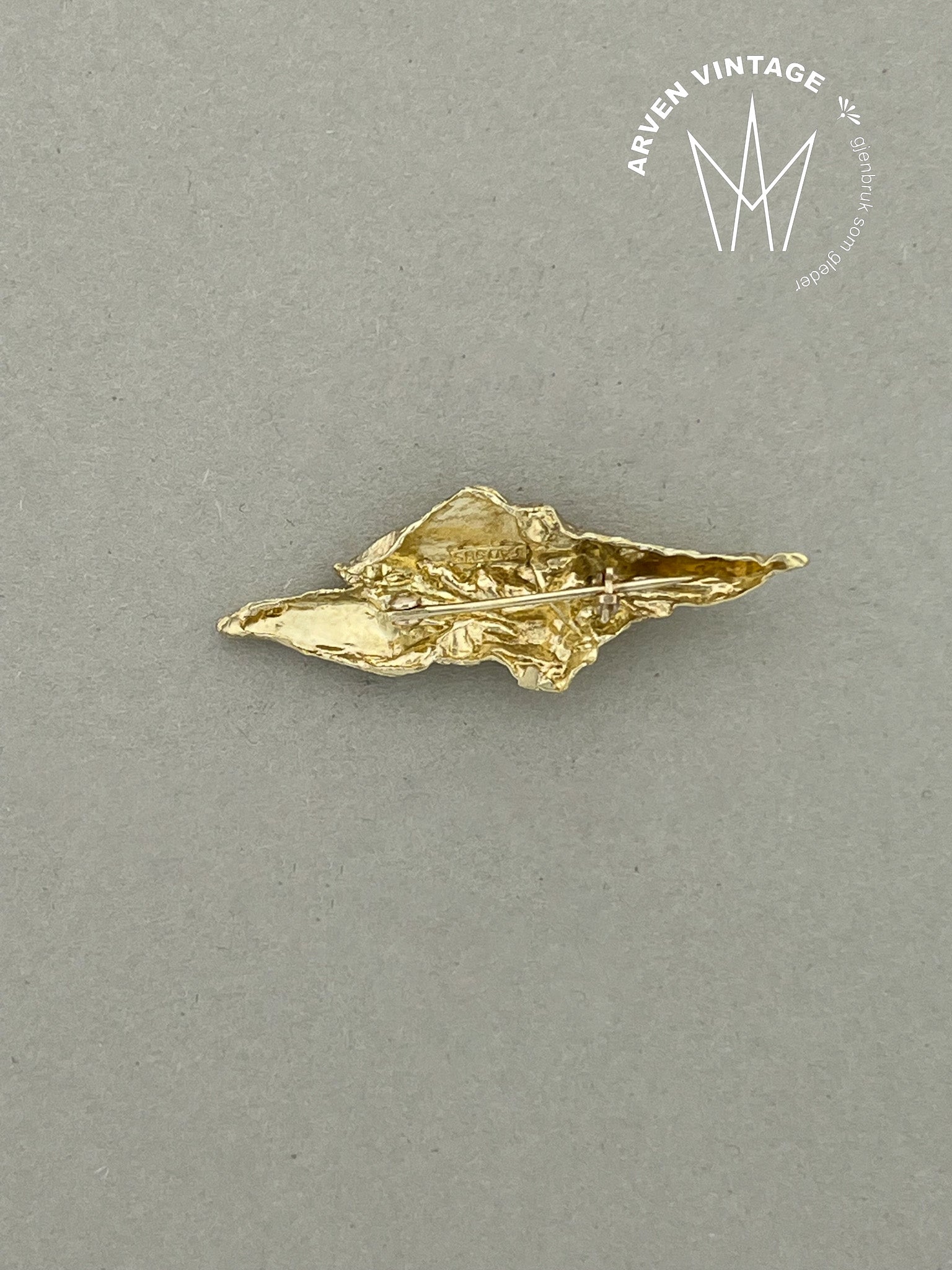 Vintage brosje gult gull