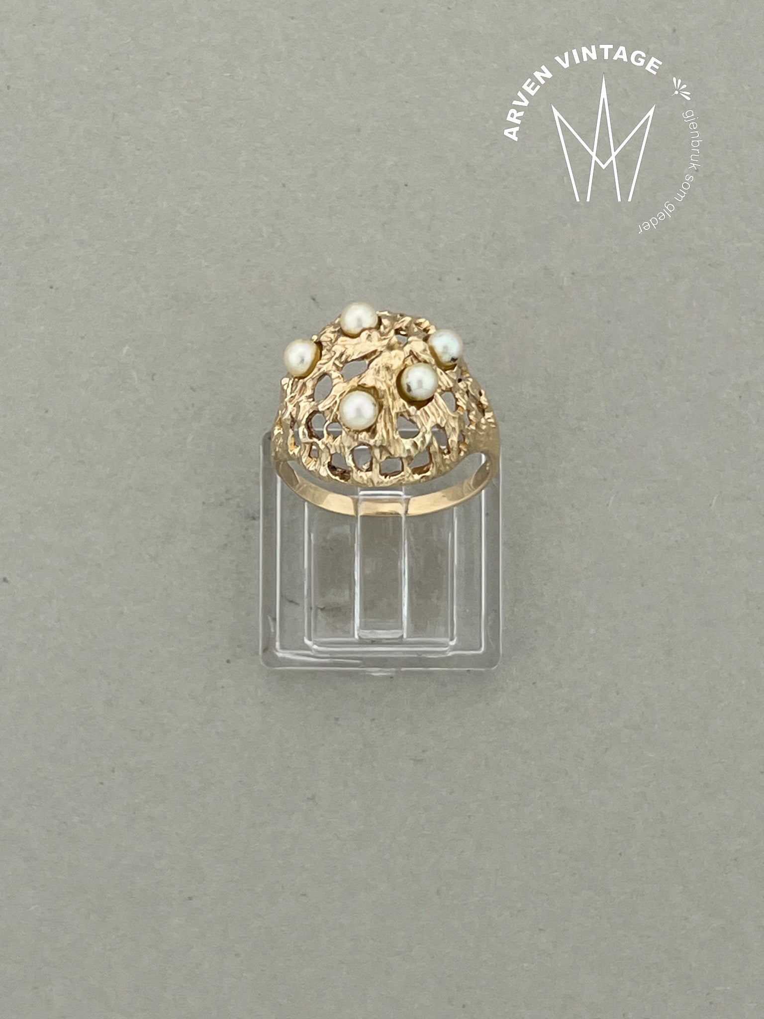 Vintage ring gult gull str 55