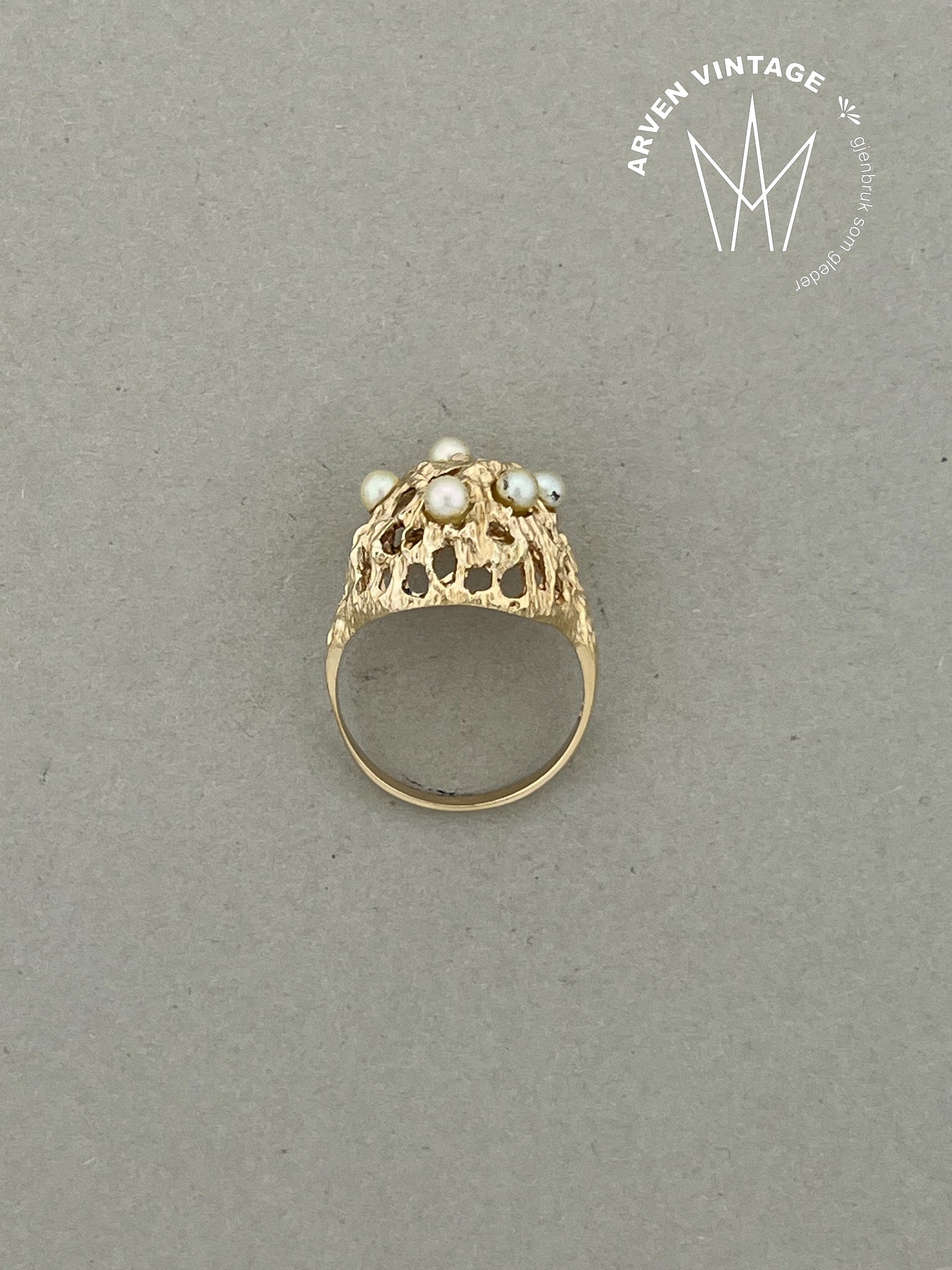 Vintage ring gult gull str 55