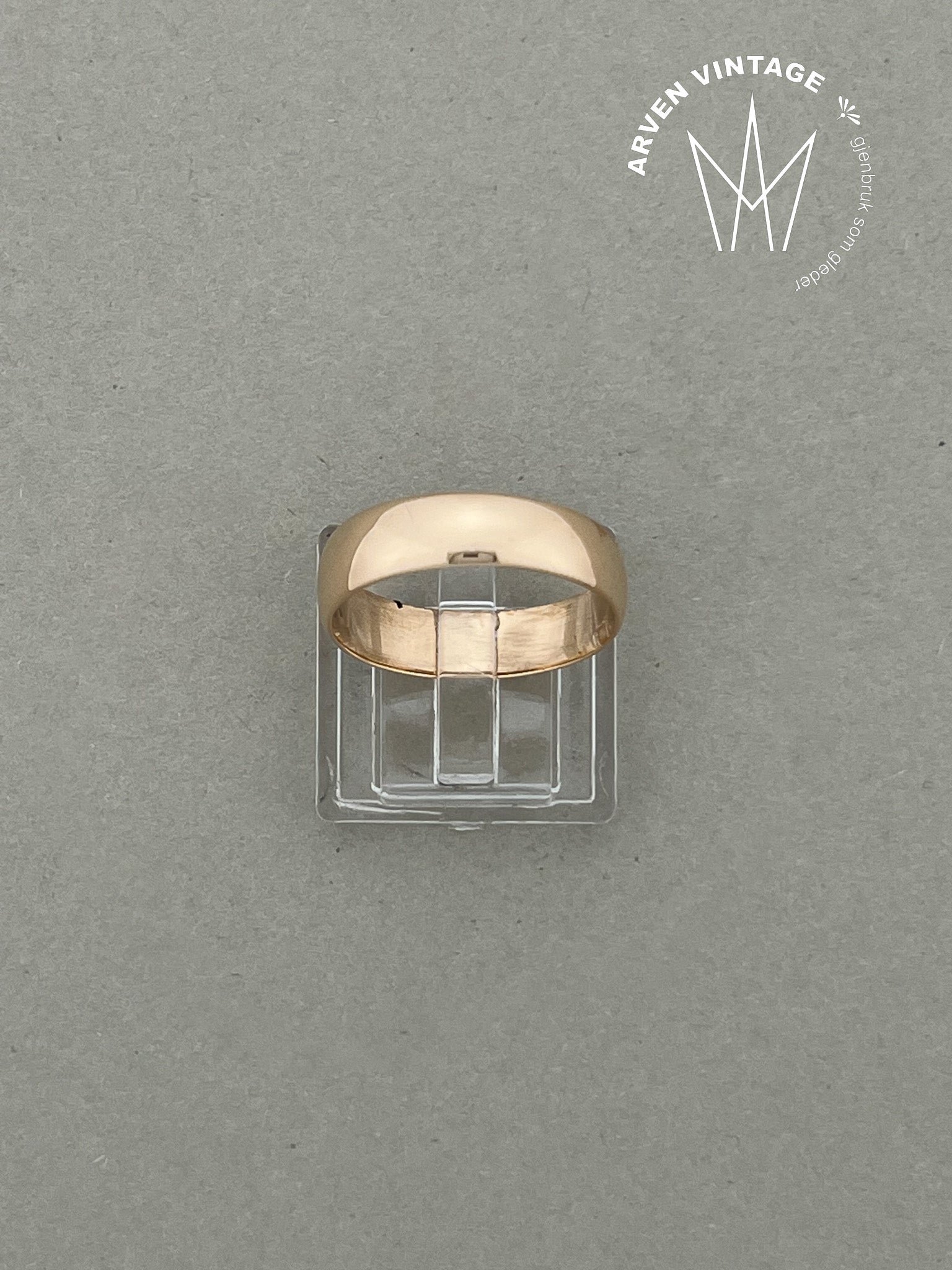 Vintage glatt ring gult gull 59