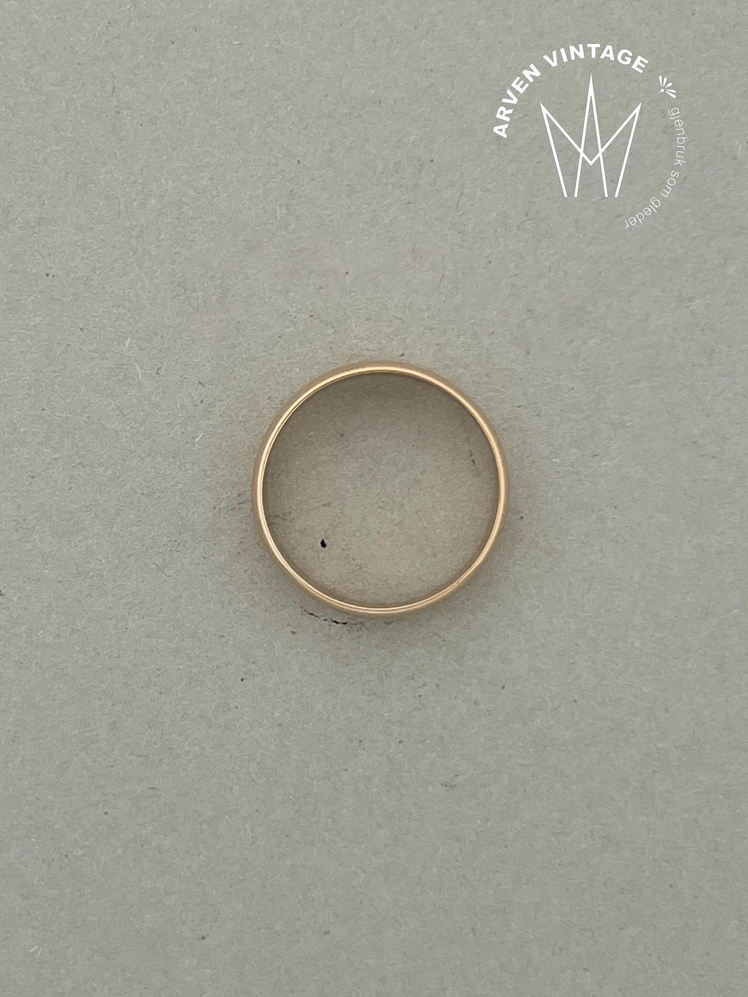 Vintage glatt ring gult gull 59