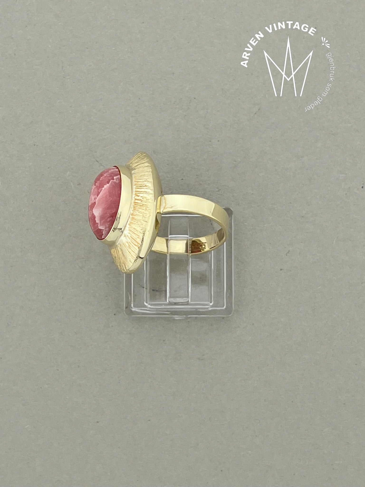 Vintage ring gult gull str 52