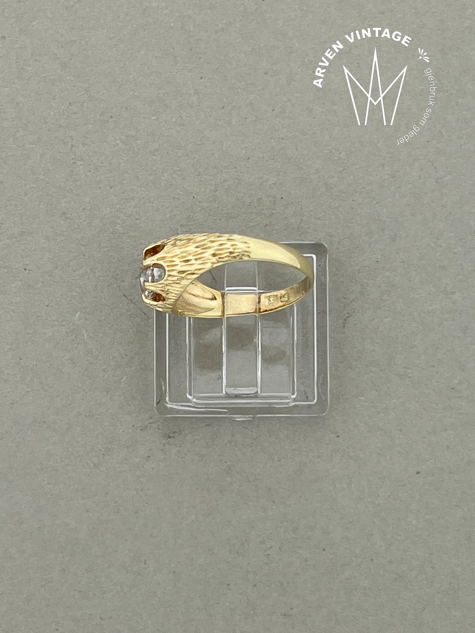 Vintage ring gult gull str 49