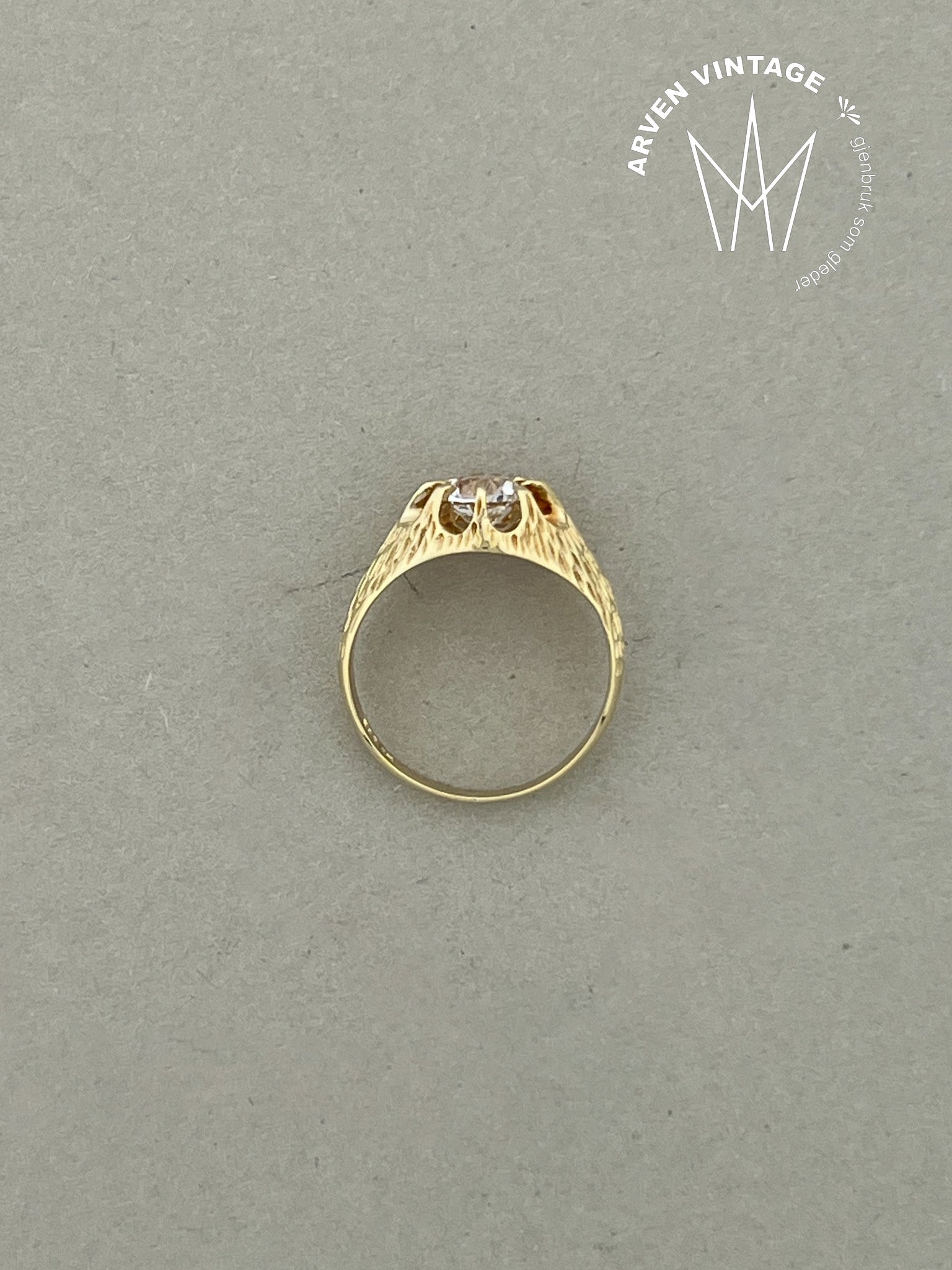 Vintage ring gult gull str 49