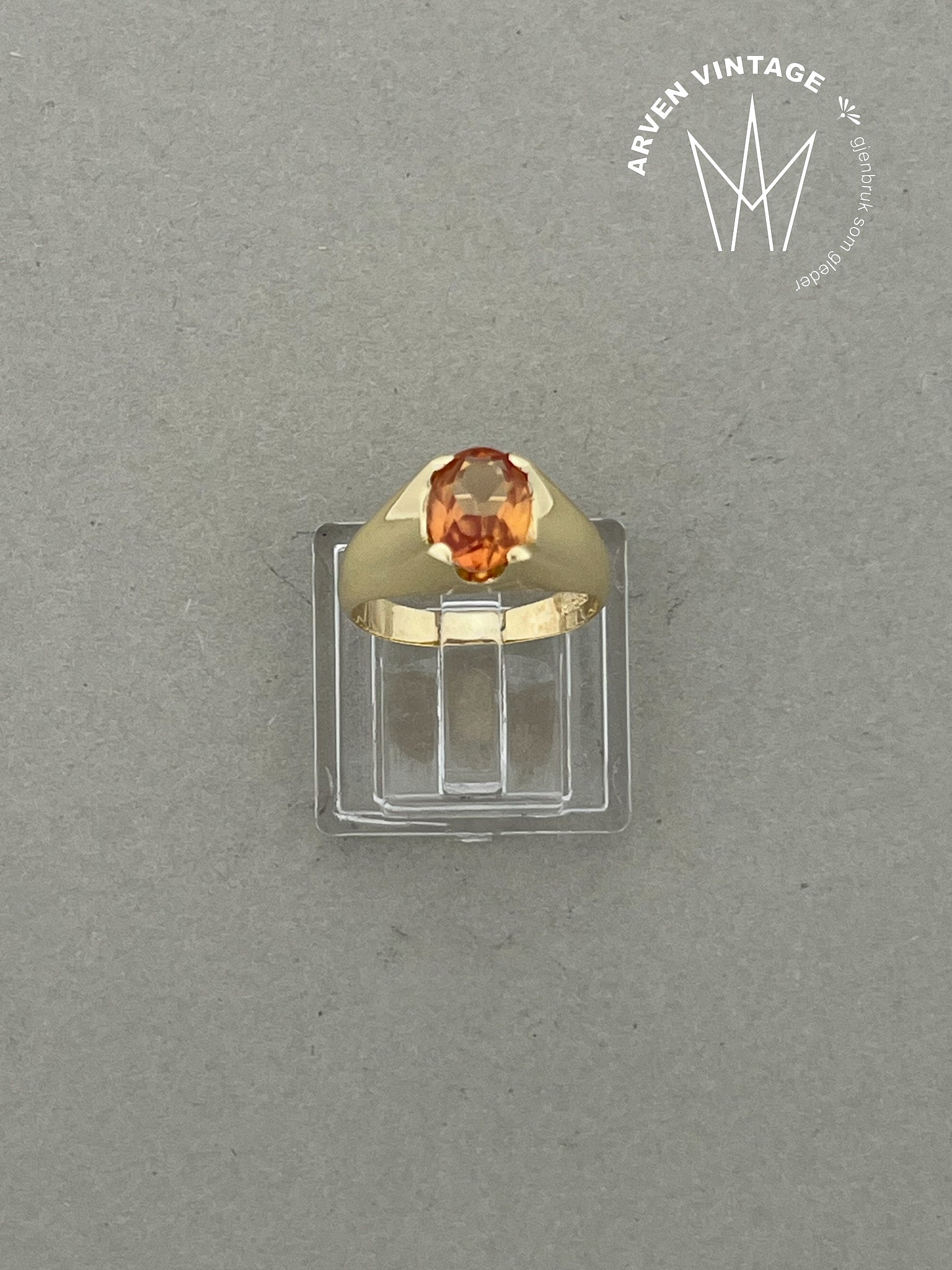 Vintage ring gult gull str 50