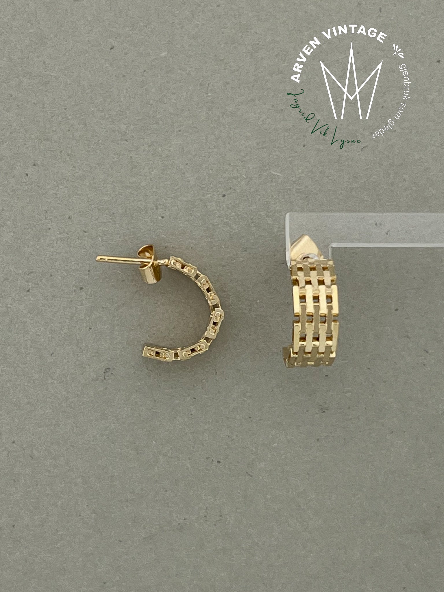 Vintage ørepynt gult gull