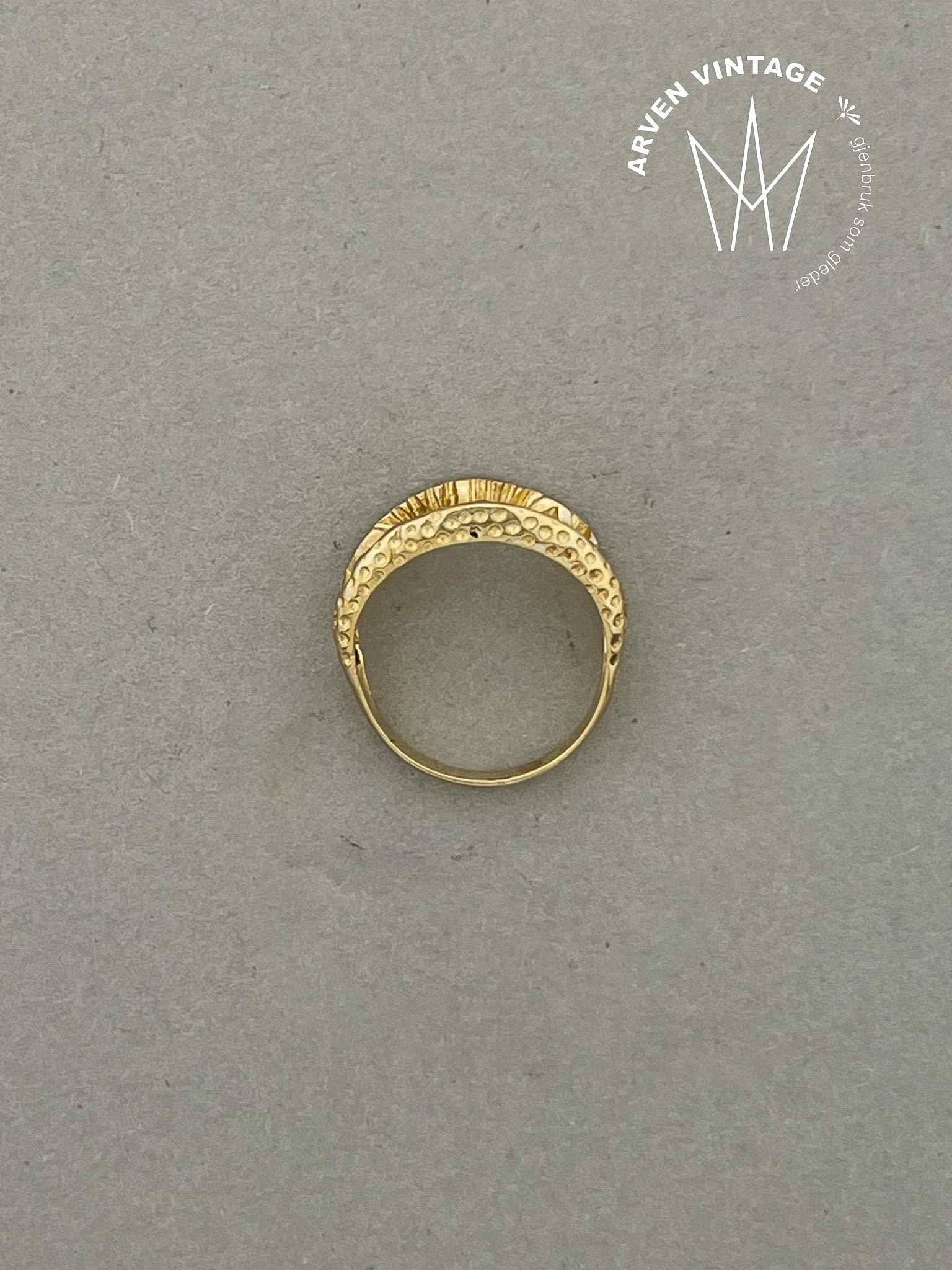 Vintage ring gult gull str 47