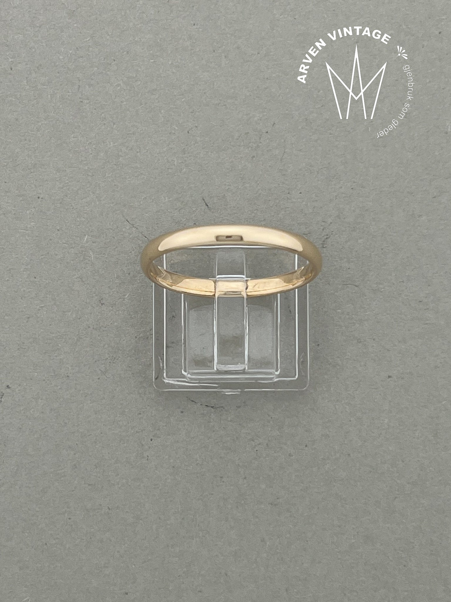 Vintage glatt ring gult gull 66
