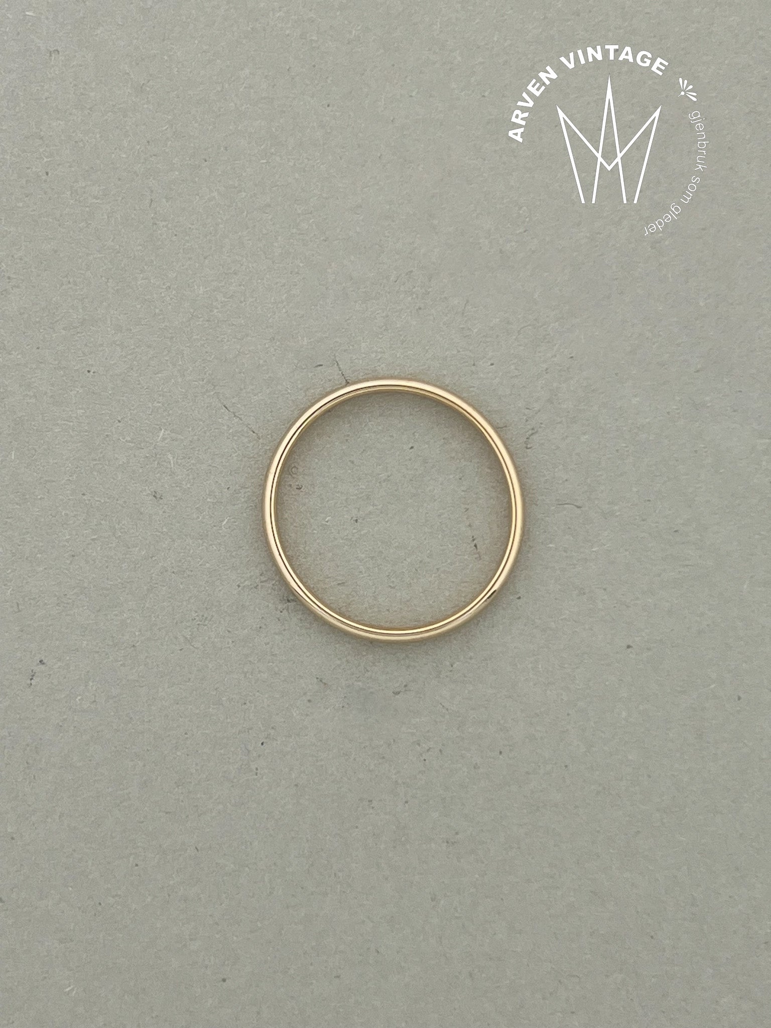 Vintage glatt ring gult gull 66