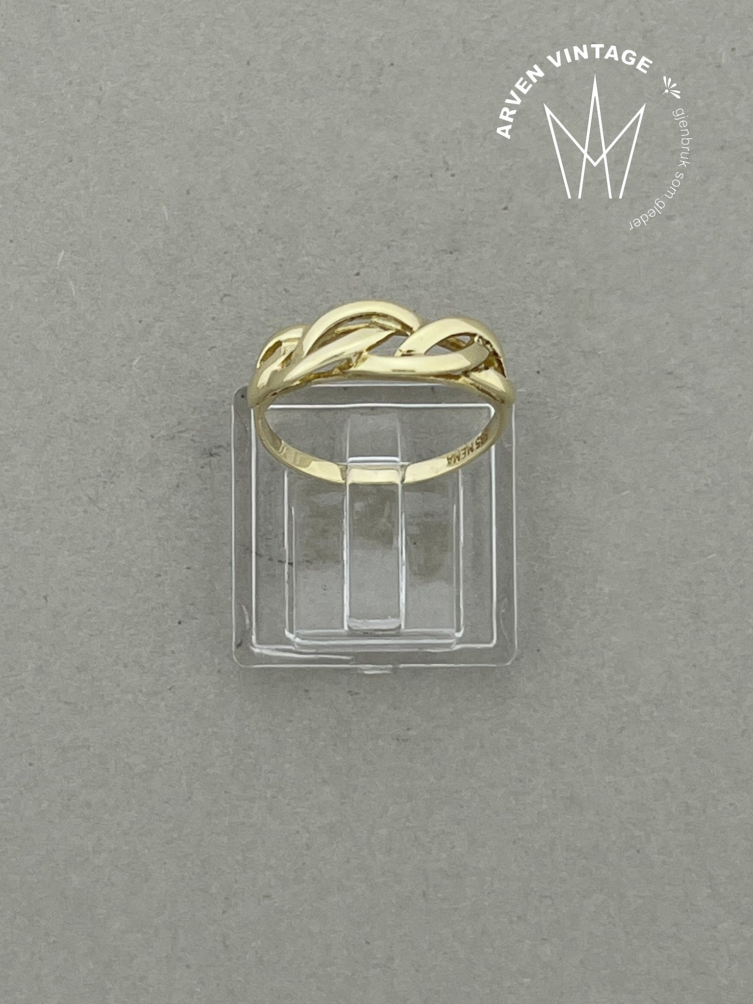 Vintage ring gult gull str 52