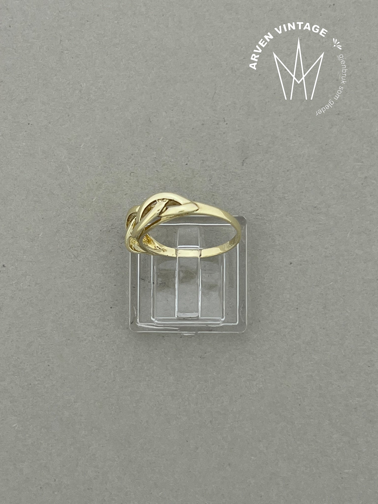 Vintage ring gult gull str 52