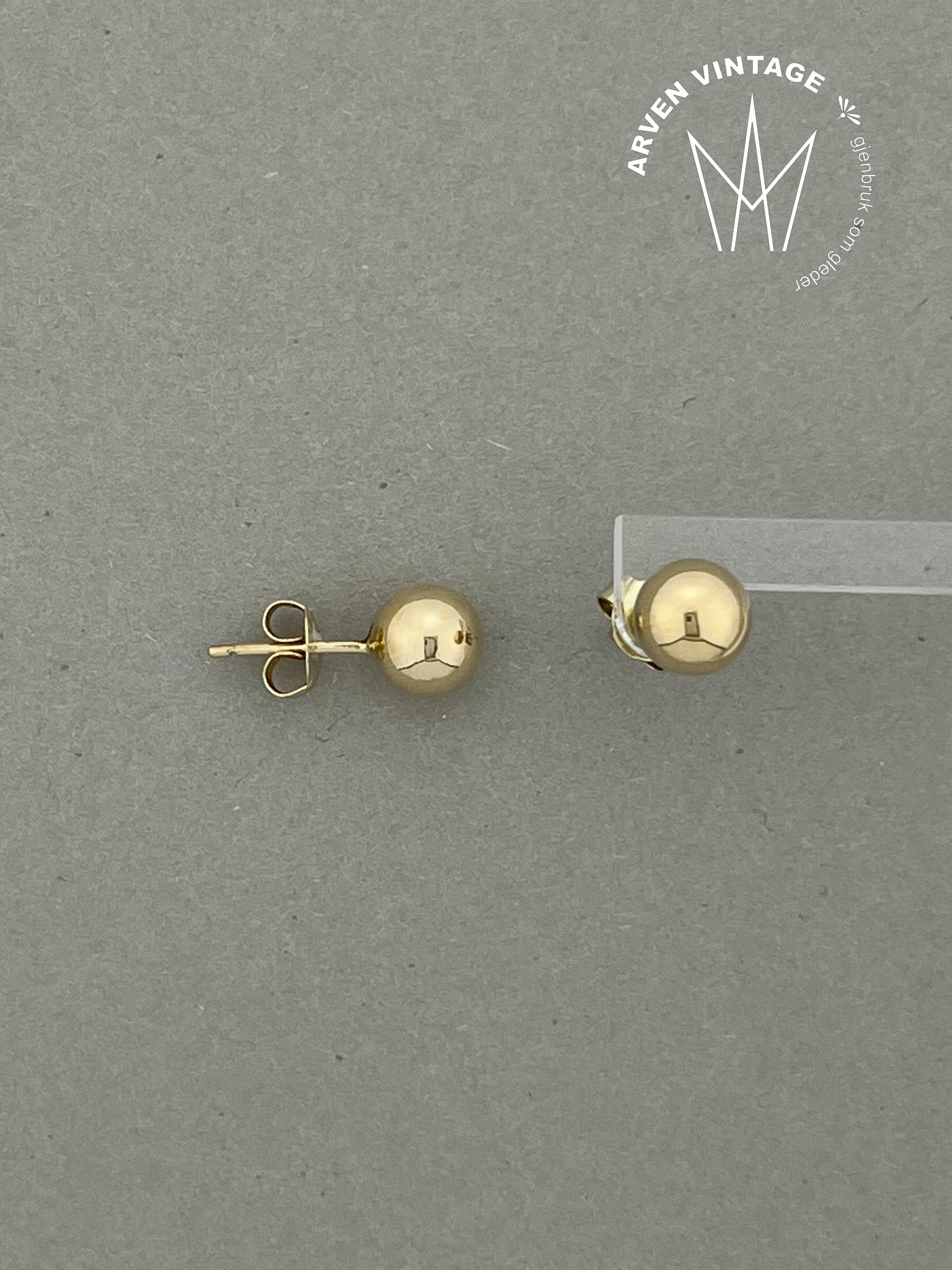 Vintage ørepynt gult gull