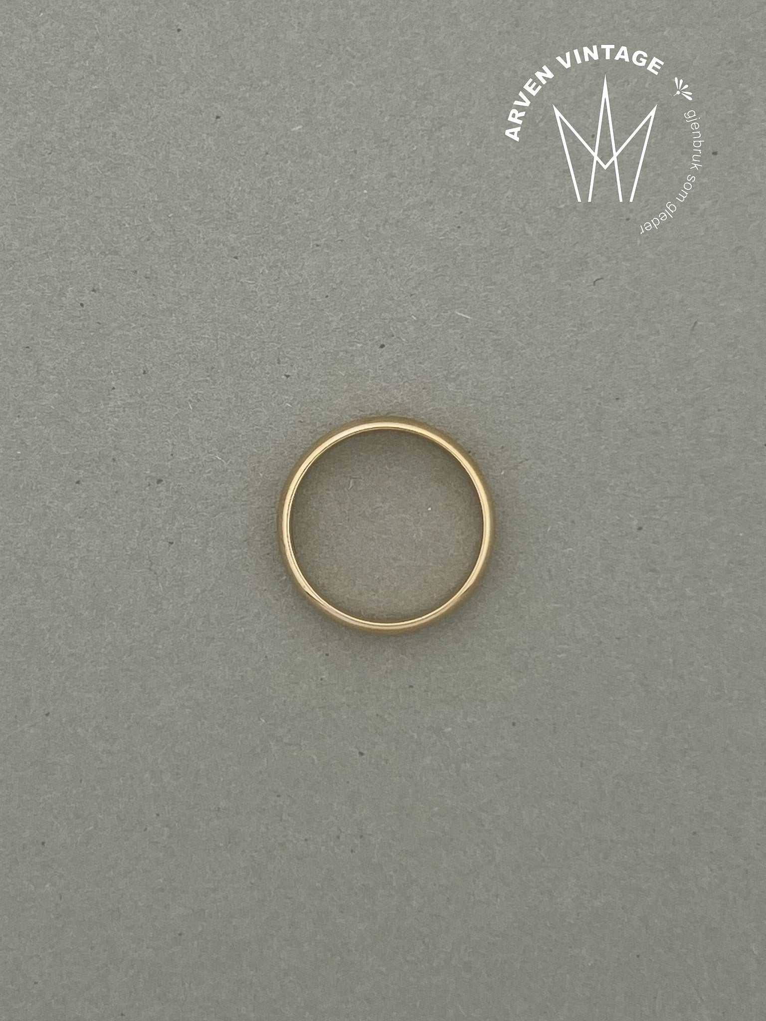 Vintage glatt ring gult gull 52
