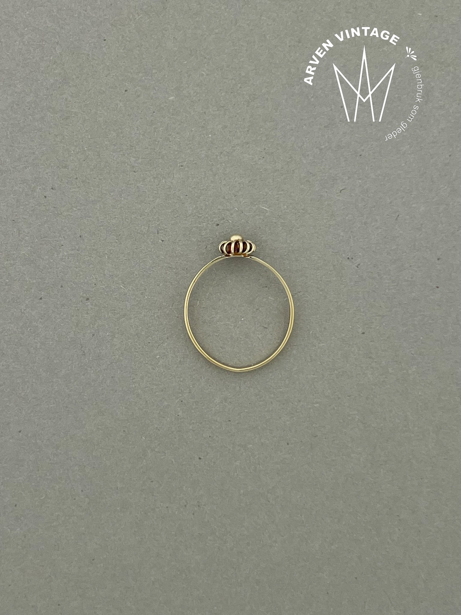Vintage glatt ring gult gull 49