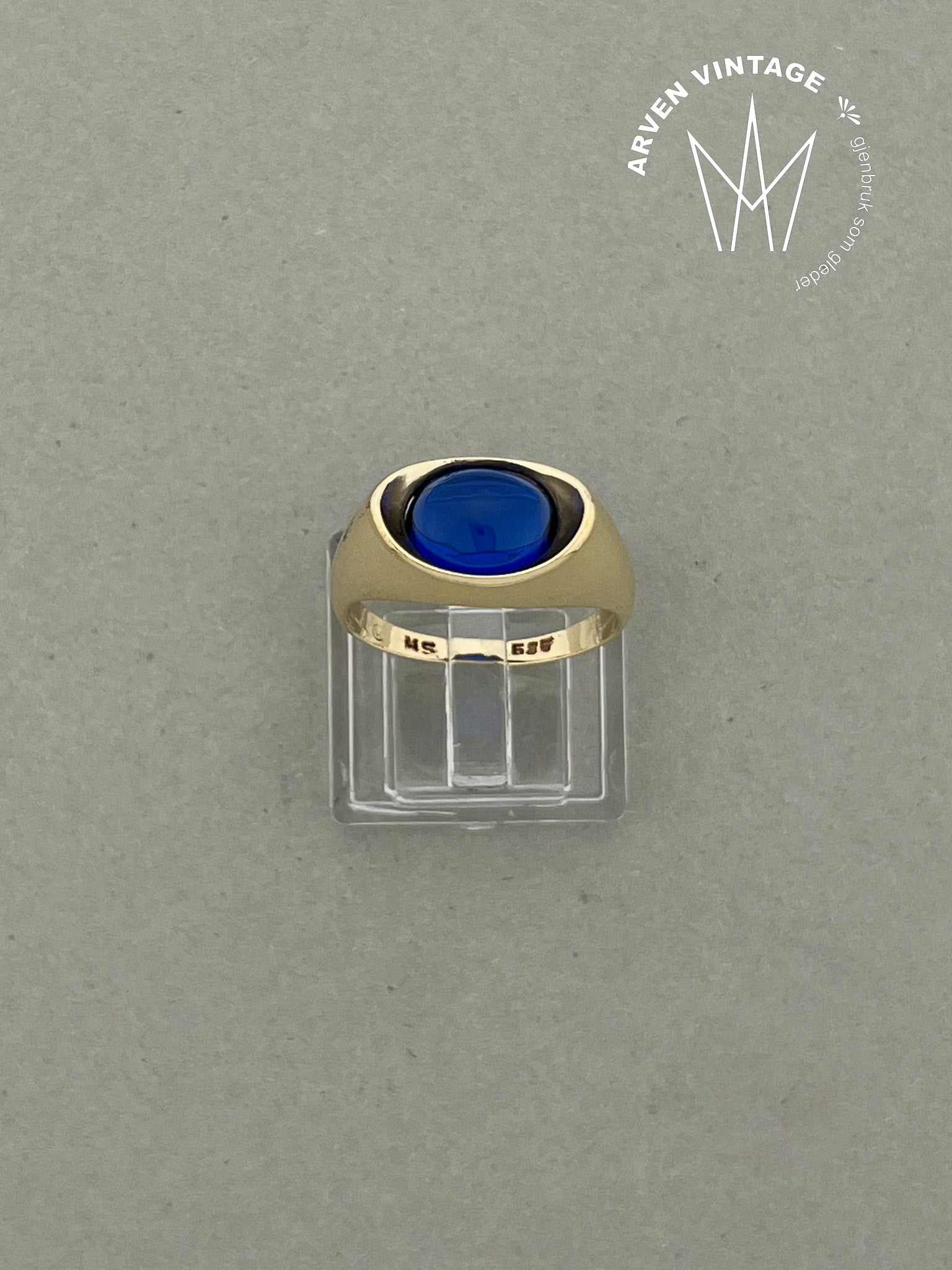 Vintage ring gult gull str 57